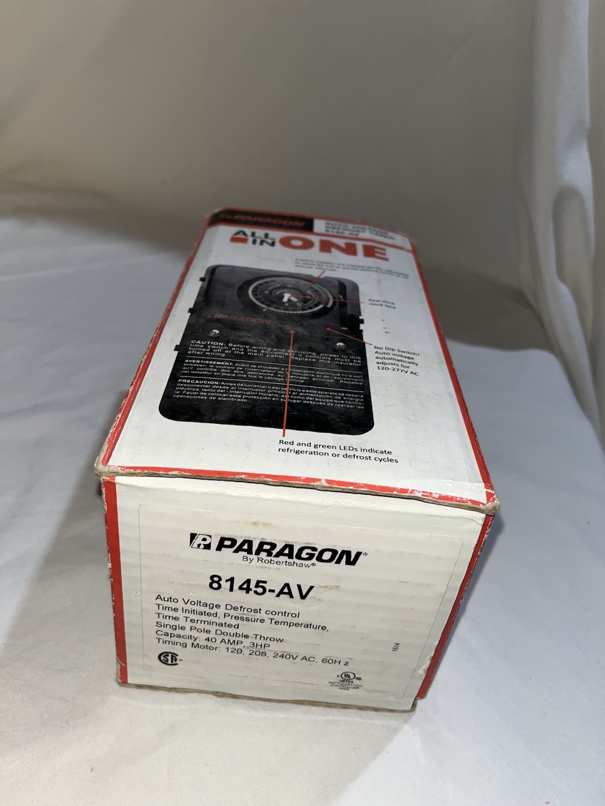 Paragon Mechanical 8000 Series Auto Voltage Defrost Timer *Open Box* 8145-AV