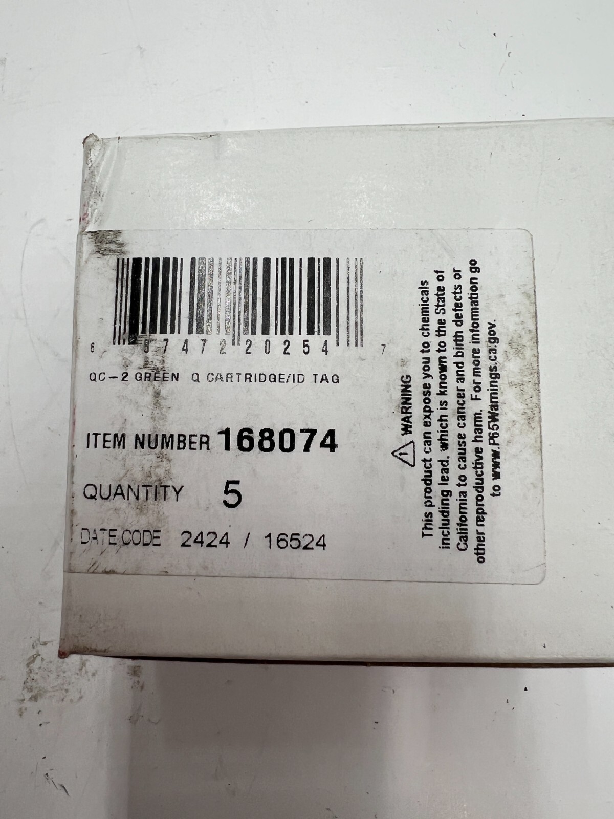 BOX OF 5 Sporlan 168074 QC-2 GREEN Q CARTRIDGE / ID TAG