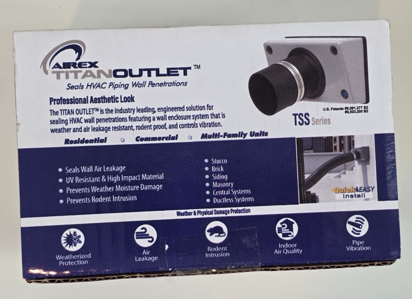 Airex Titan Outlet TSS-550-W HVAC Wall Penetration Line Set Seal White Siding