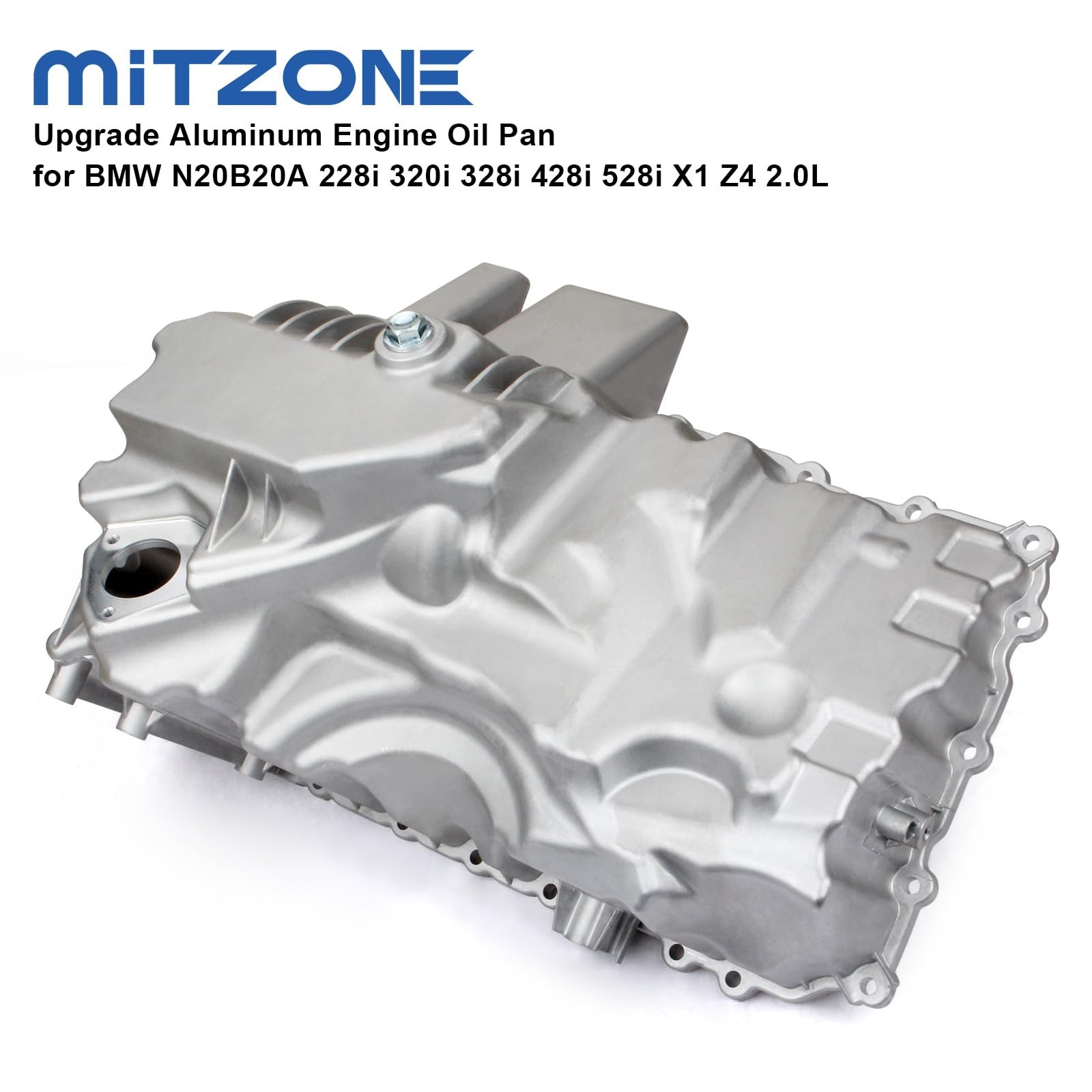 Mitzone Upgrade Aluminum Engine Oil Pan Compatible 2013-2018 Bmw 528I 328I 320I