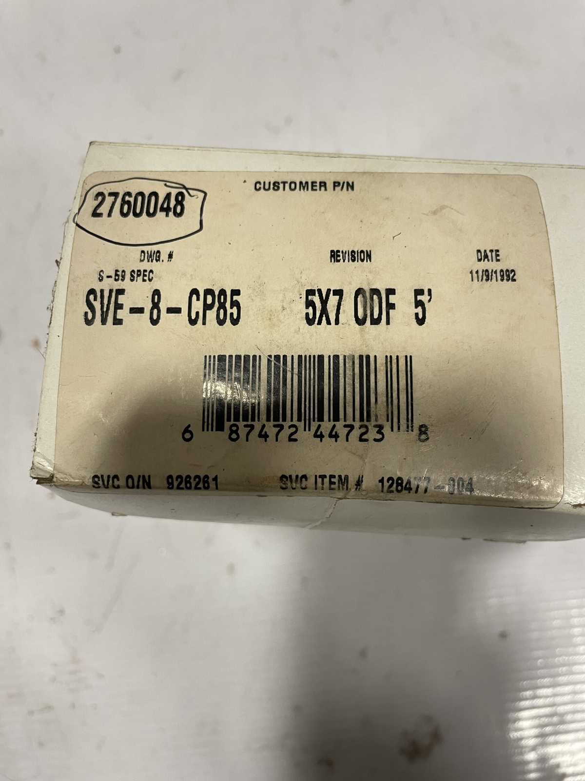 Sporlan SVE-8-CP85 5/8” x 7/8” ODF Thermal Expansion Valve w/ 5’ Capillary -NIB