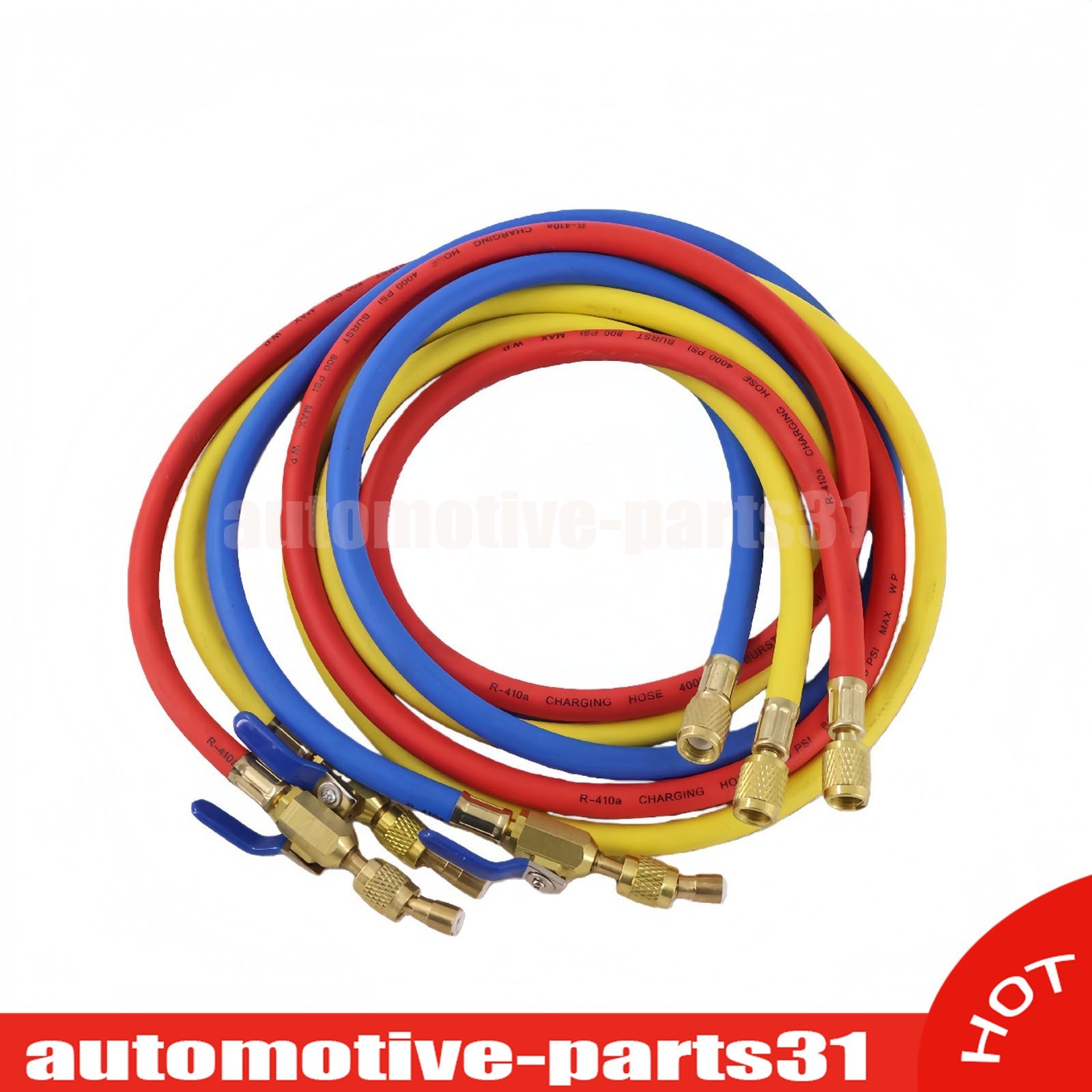 NEW For 29986 Plus II 72″ HVAC Charging Hose Set 1/4″ (3-Pack) US