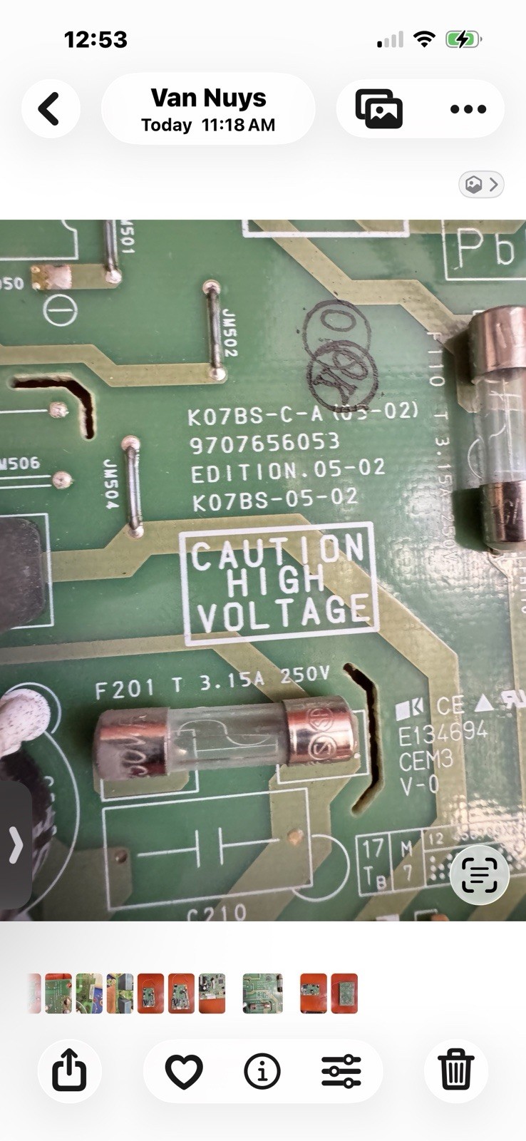 Fujitsu Split A/C Control Board K07BS-C-A( 05-02 ) 9707656053 From Md# AOU36RLXB