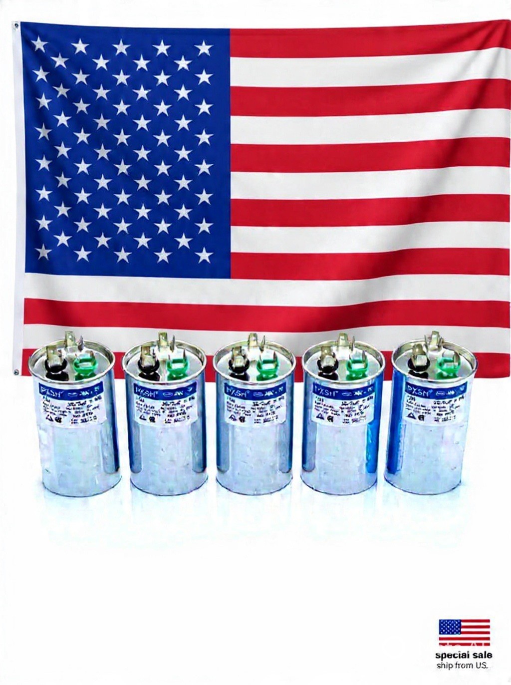 5Pcs 45/5 Uf 45+5 MFD 370V or 440V Dual Run Start round A/C Capacitor 45 370 440