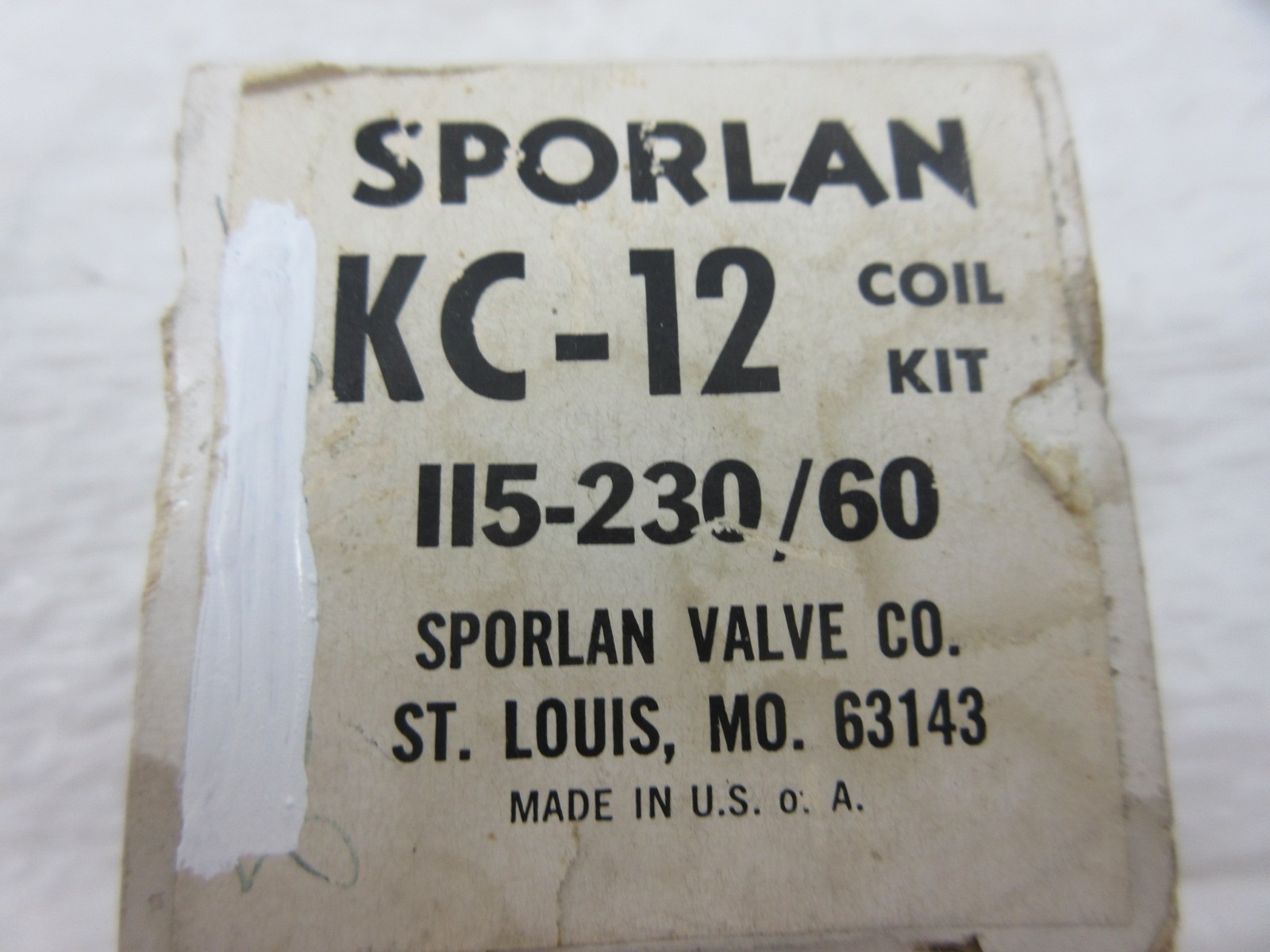 SPORLAN KC-12 REFRIGERANT LIQUID LINE SOLENOID VALVE COIL 115/230 V NOS