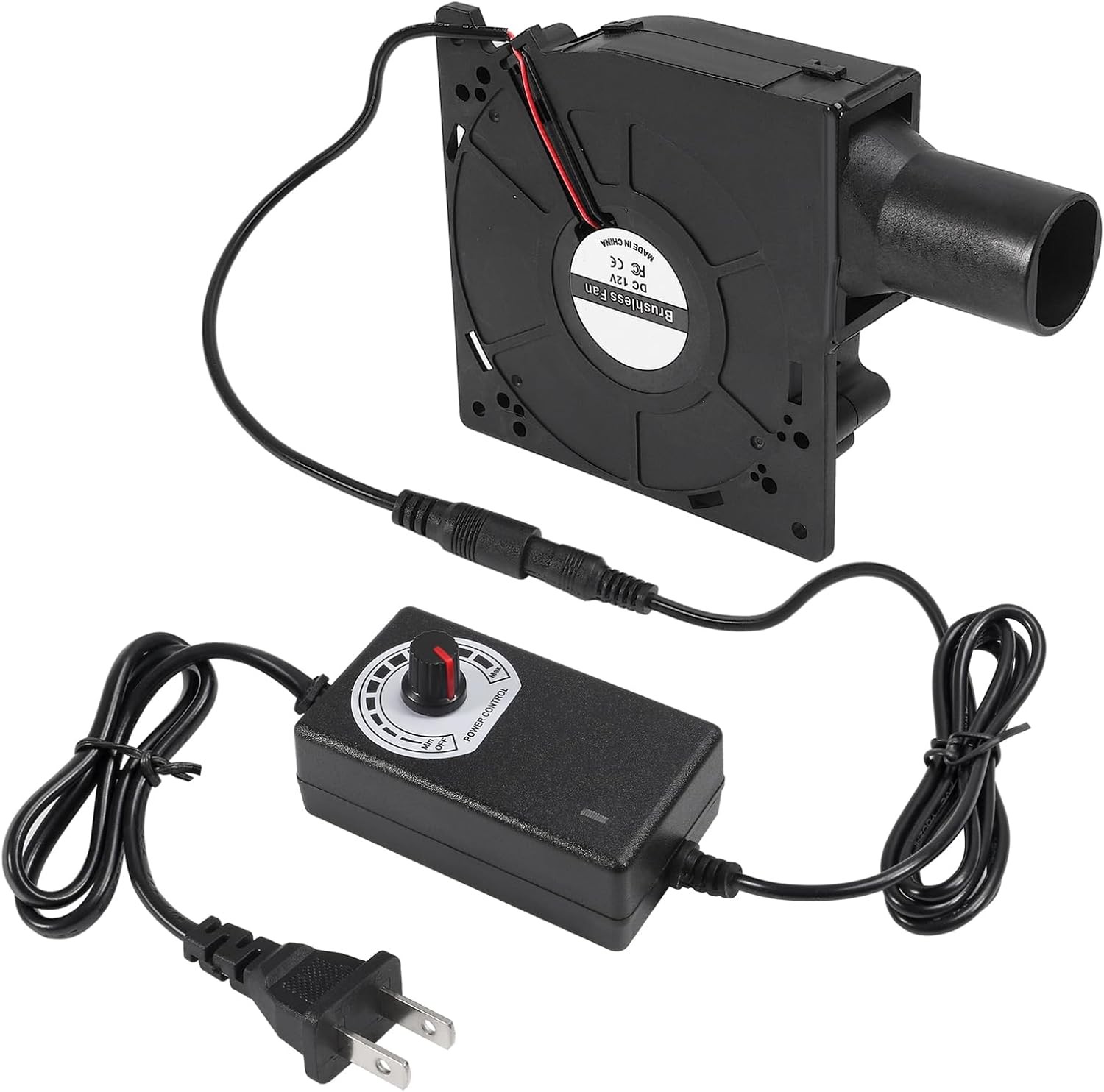 120mm BBQ Fan 12V 4.72in Blower Brushless with 110V/120V Variable Speed Controll