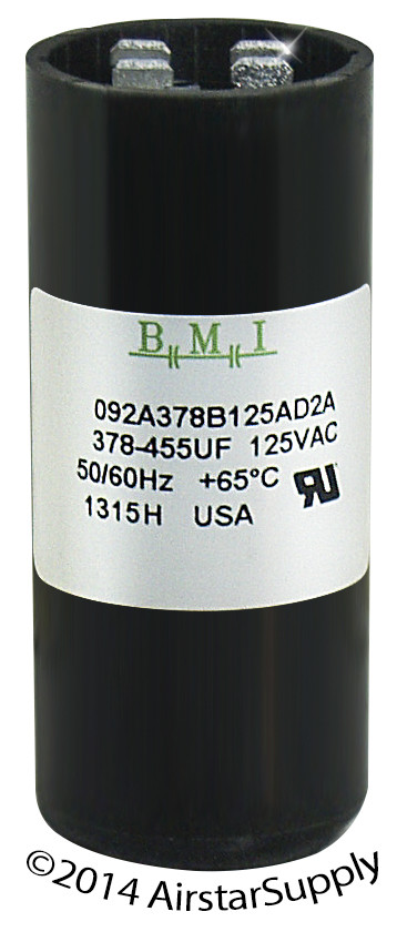 BMI Start Capacitor 378-440 uF 125VAC 60Hz Replaces NGM 61A4D120378RNTC