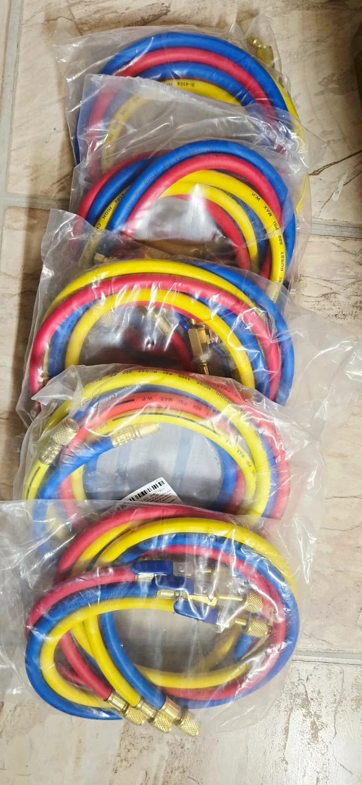 Yellow Jacket 29986 Plus II 1/4″ Hose with Compact Ball Valve 72″ (Pack of 3) US