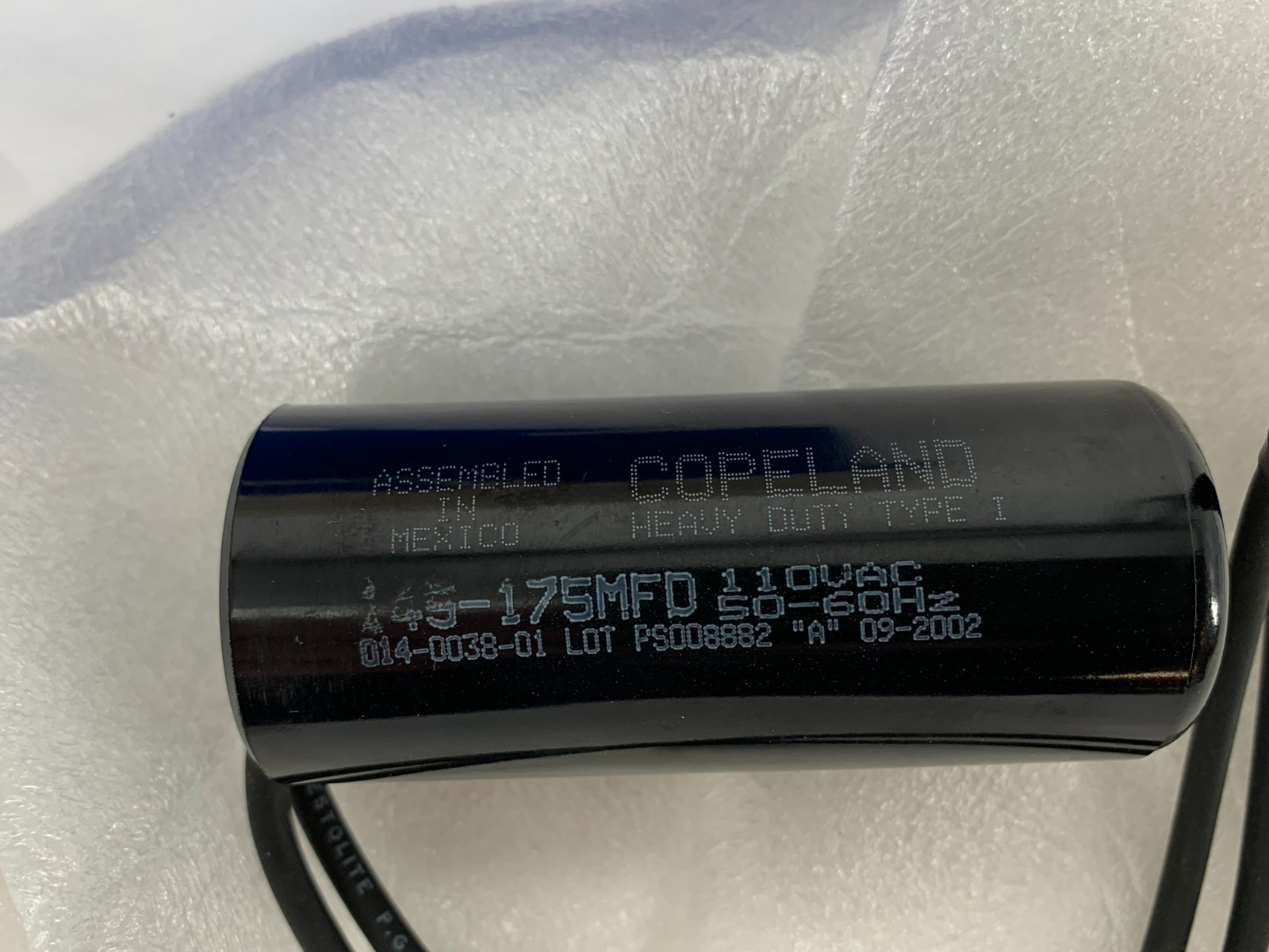 Copeland 914-0038-01 145-175MFD 110V Round Heavy Duty Start Capacitor No Bracket