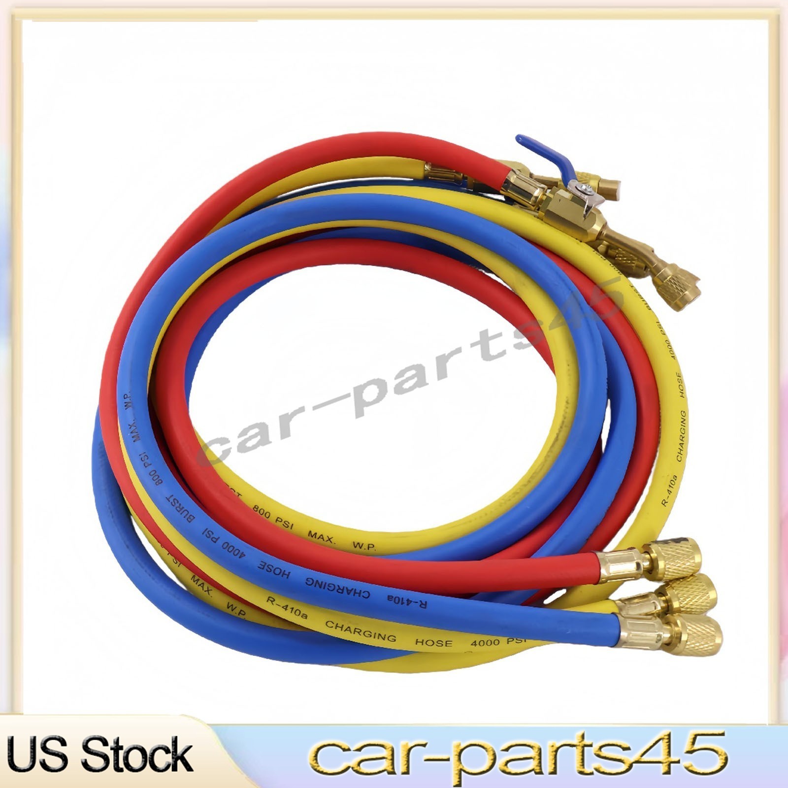 Fits R-410A Refrige 3Pack 29986 Plus II 1/4″ Hose with Compact Ball Valve 72″