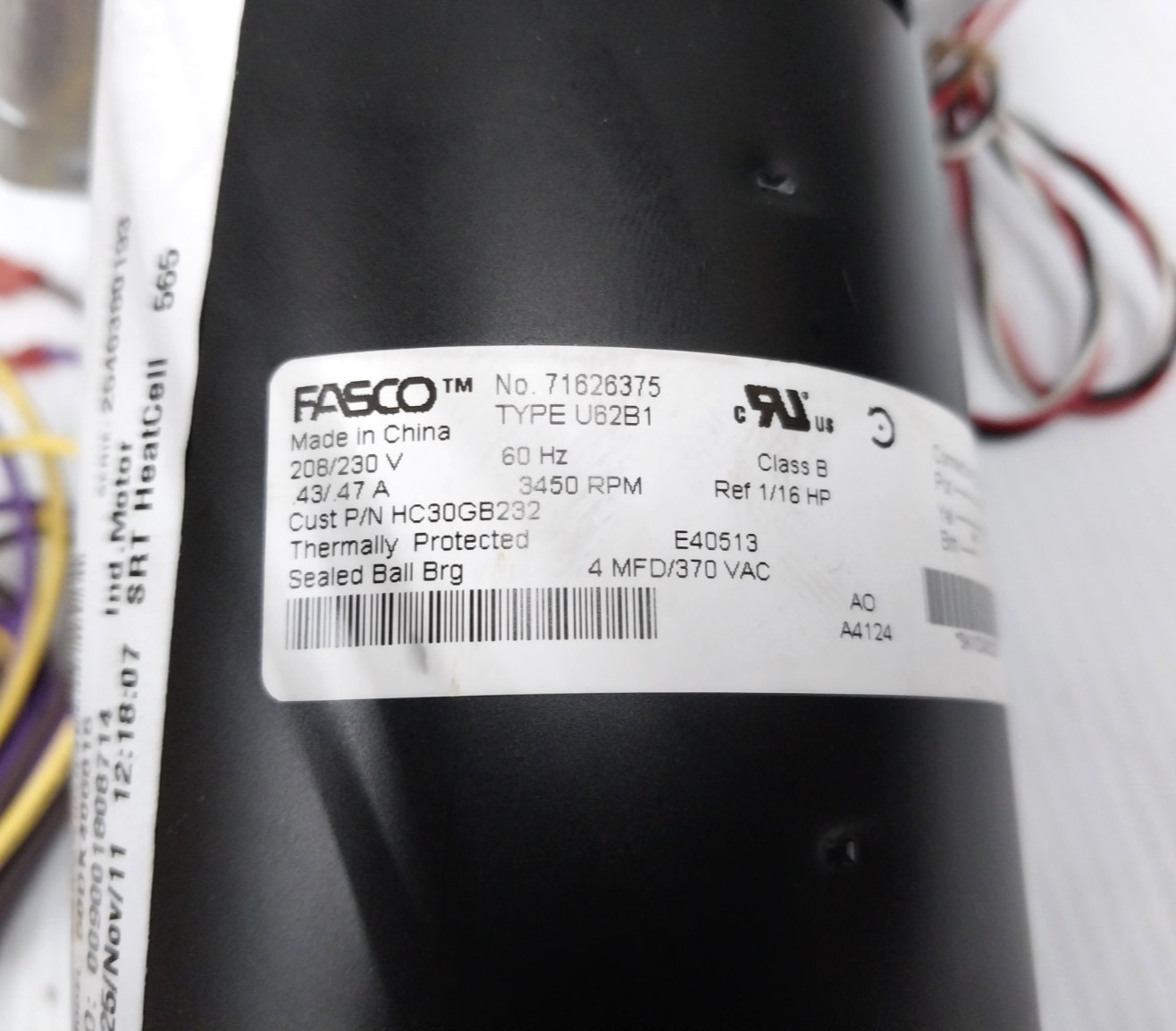 New Fasco / Carrier Inducer Motor Assembly 1/16 HP 208/230 V 3450 RPM 50DK40681