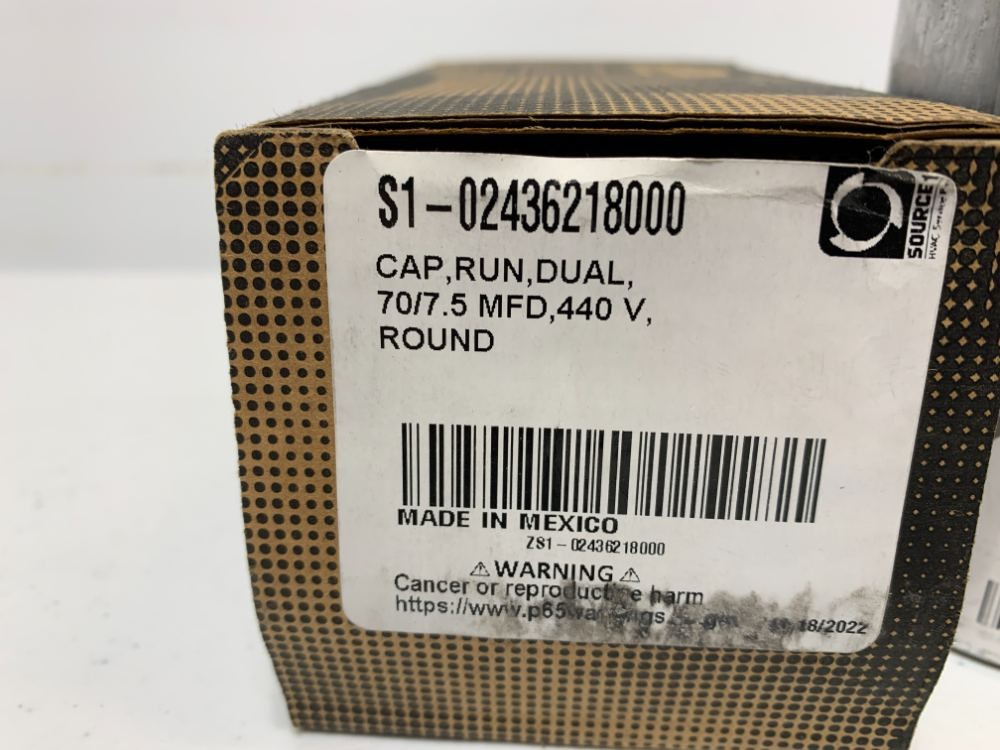 York S1-02436218000 Capacitor Run Dual 70/7.5 MFD 440V