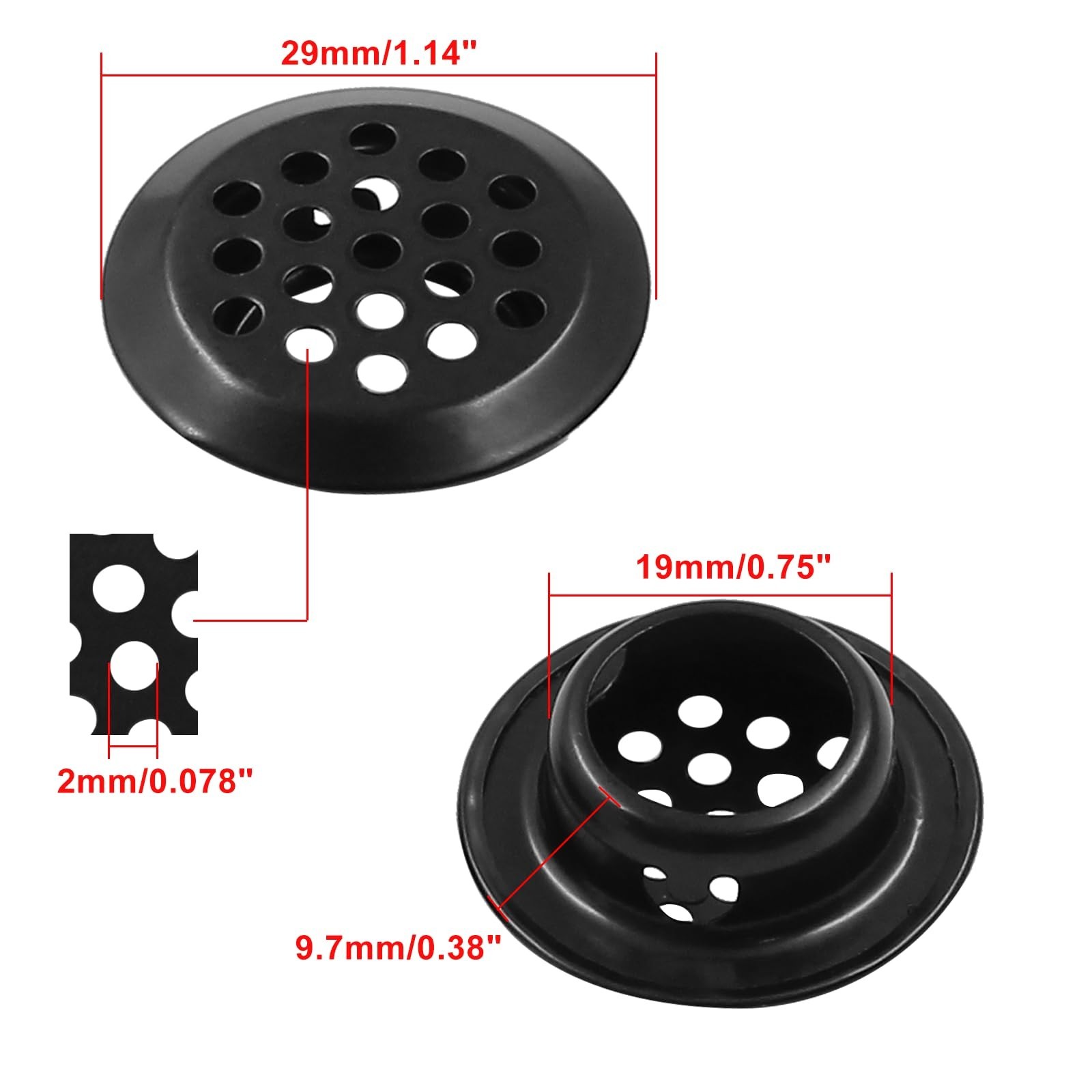 20Pcs Circular Air Vents Black Soffit Vent, Stainless Steel Round Vent Mesh H…