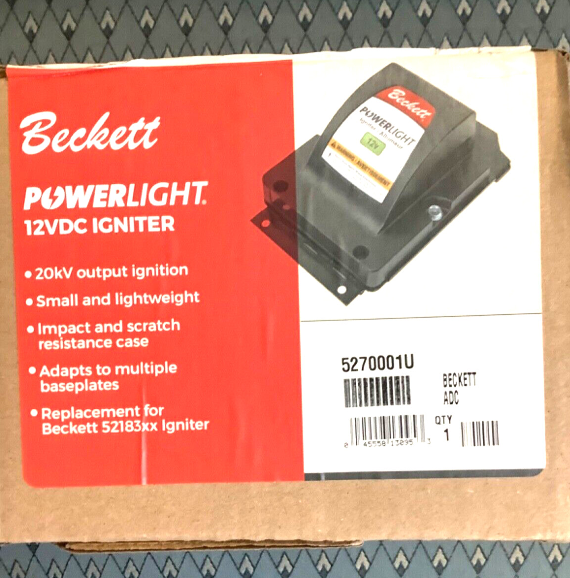 BECKETT 5218301U or 5270001U (new number) 12VDC IGNITOR FOR A DC OIL BURNER