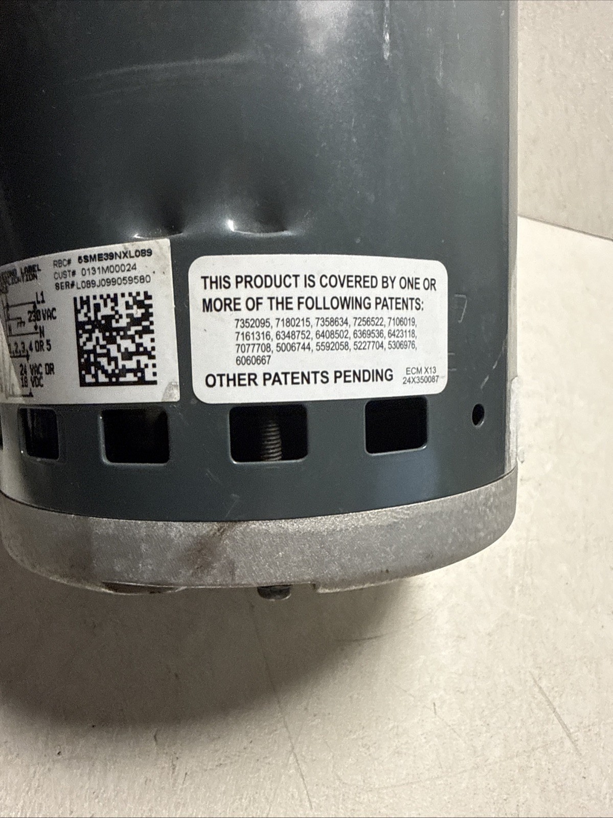 GE ECM X13 5SME39NXL089 Blower Motor 3/4HP 1050RPM 208-230V 0131M00024 CCW