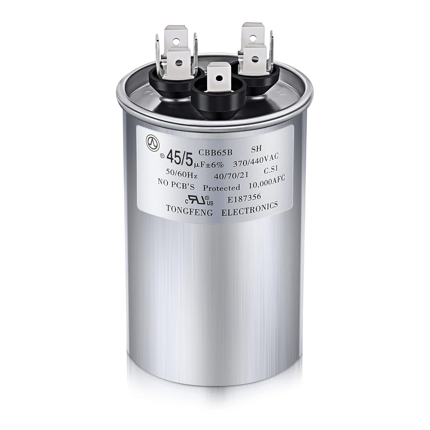 Durable 45/5 µF Round Capacitor – 370V/440V for HVAC Applications, Certified