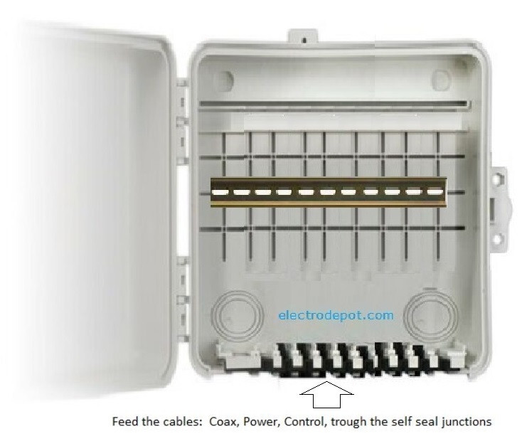 Electrical Junction Box 9 x 9 x 3.5” Weatherproof Enclosure IP65 with DIN Rail