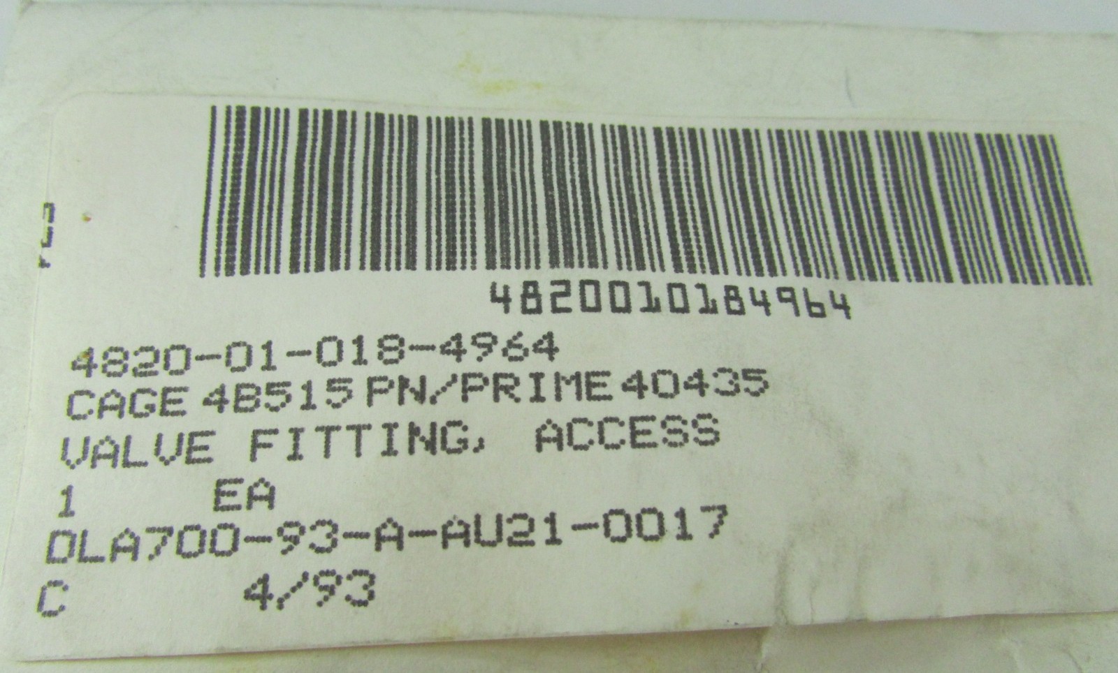 Military Brass Refrigerant Solder Valves 45 Deg. 1/4″ SAE Flare 4820-01-018-4964