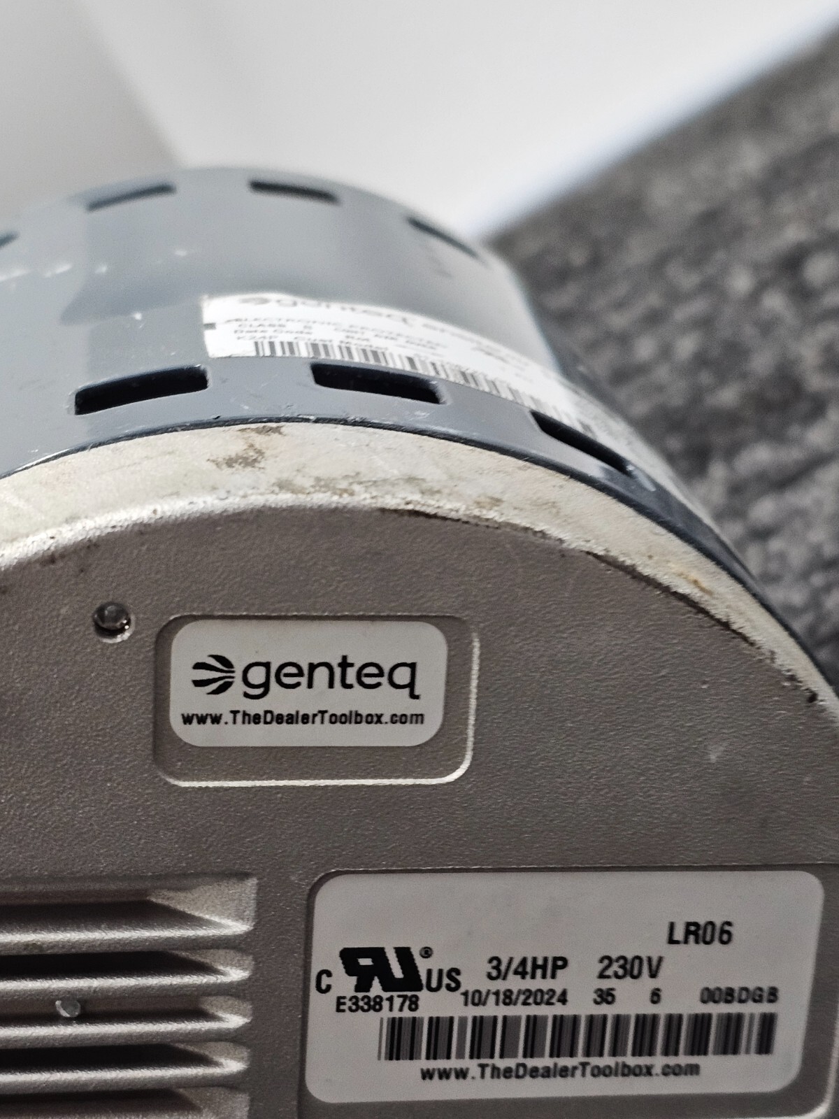 Genteq Blower Motor Class B 51-108729-00 1 PH 60/50Hz 3/4 HP 208-230V 6.00A