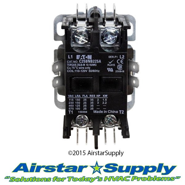 C25BNB225A Eaton / Cutler Hammer Contactor – 25 Amp / 2 Pole / 110/120V Coil
