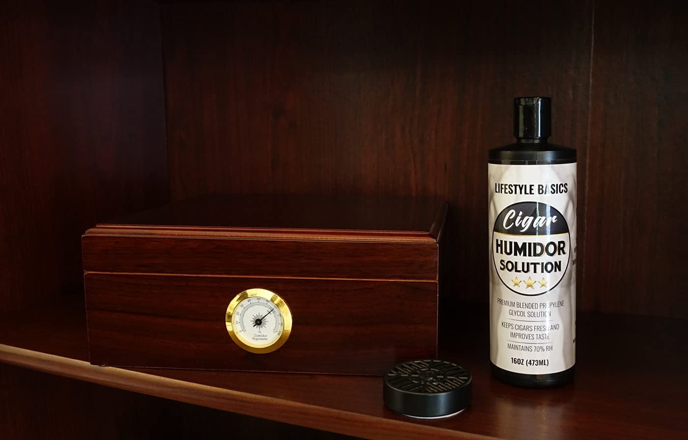 Cigar Humidor Solution 16 oz (473 ml) – 16 fl oz, Black,white,yellow