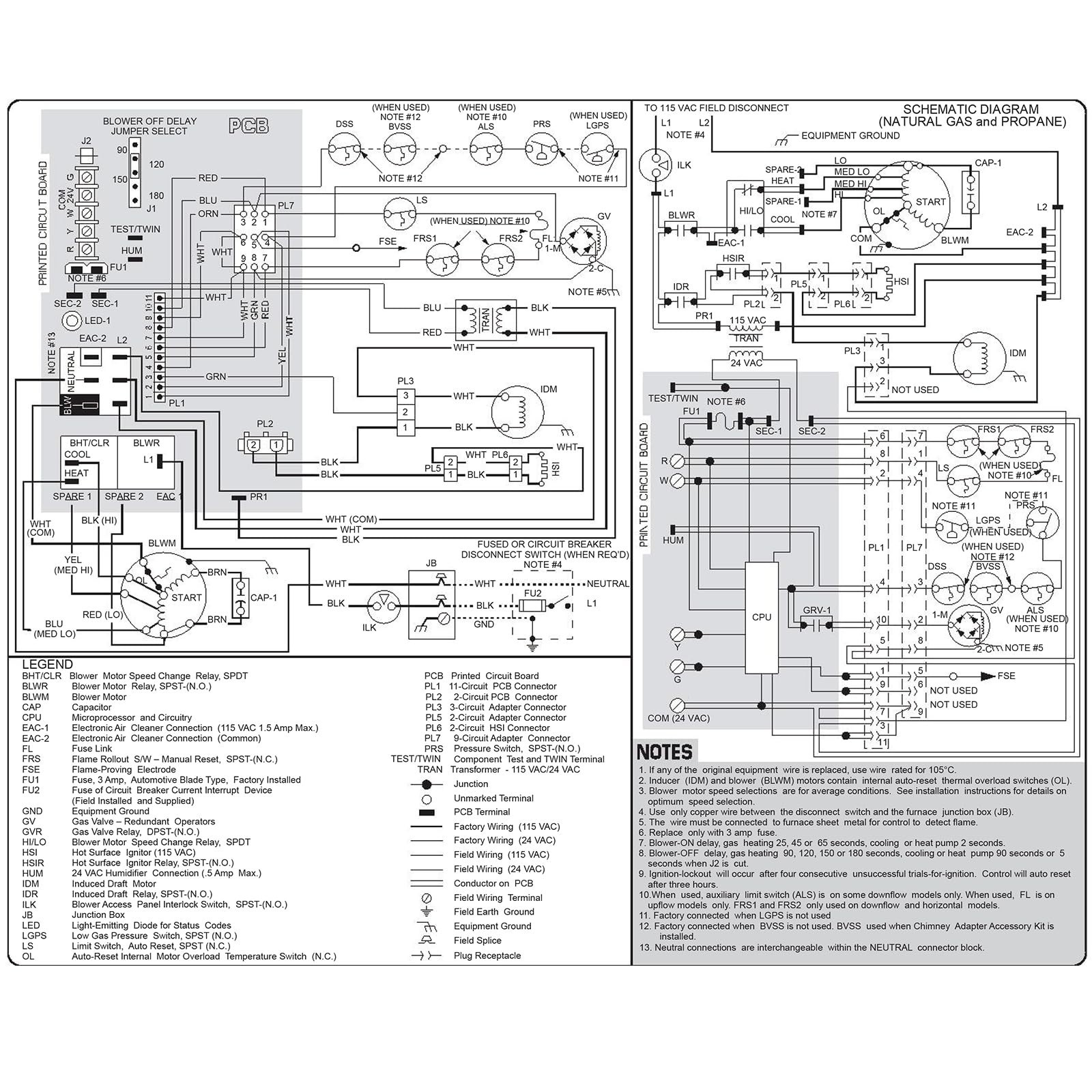 Furnace Control Circuit Board Replacement 50A55-743 for Goodman Amana Models