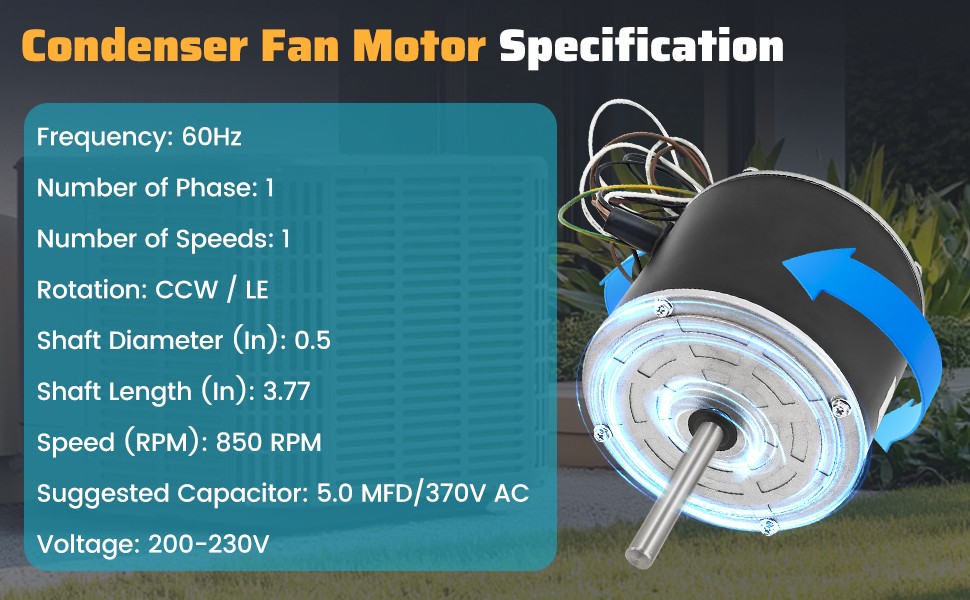 MOT18687 Condenser Fan Motor 1/6 HP for Trane/American Standard Air Conditioner