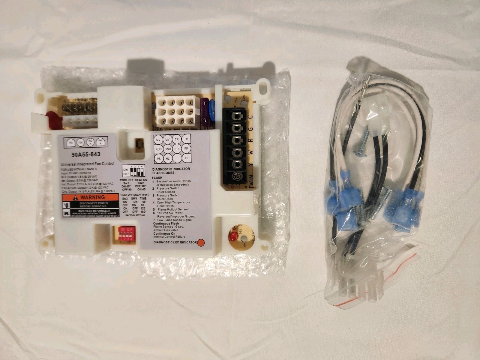 Universal Integrated Furnace Fan Control Board for White-Rodgers 50A55-843