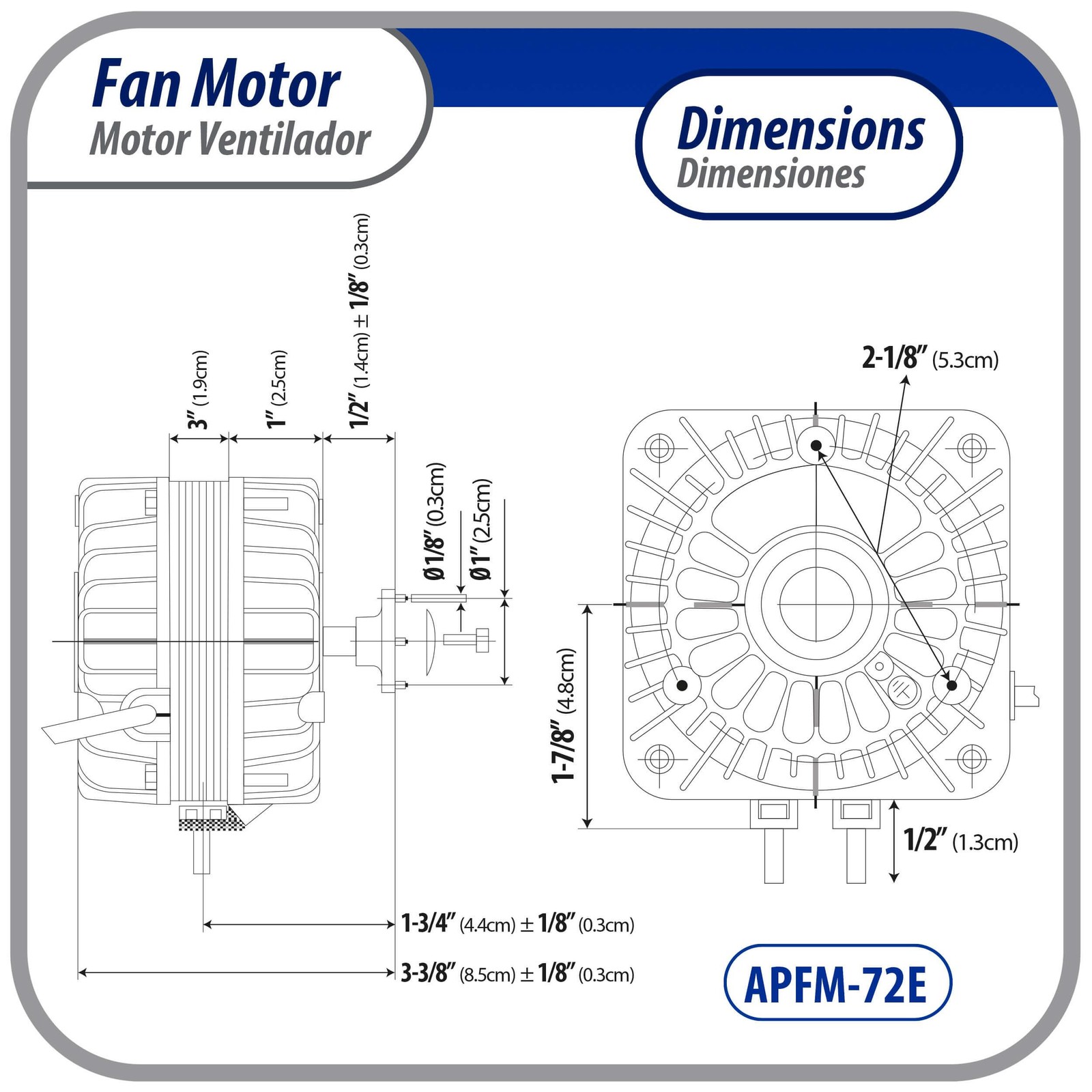 Appli Parts APFM-72E 7W refrigeration condenser and evaporator motor 220V 60Hz 0