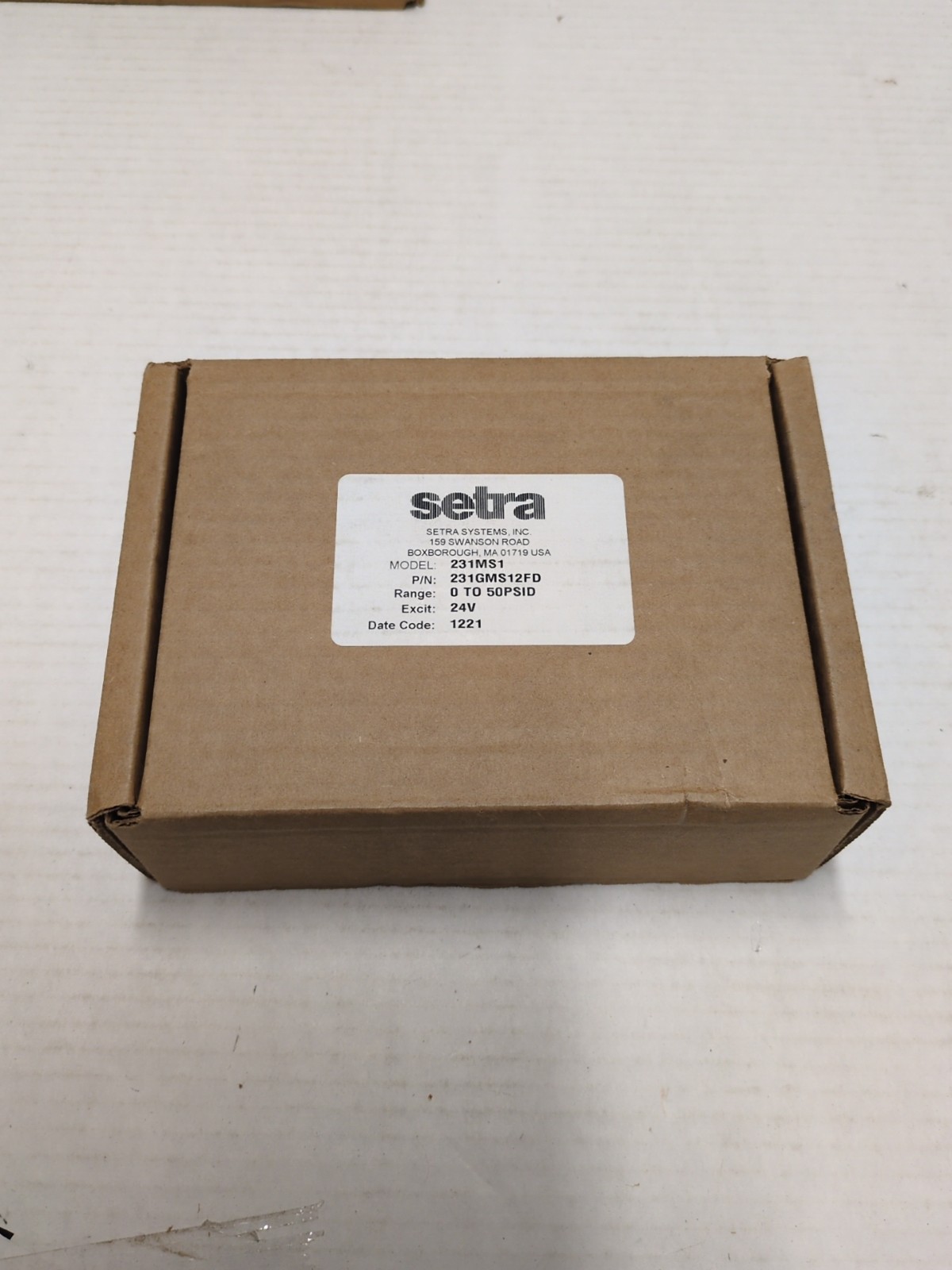 Setra 231MS1 Differential Pressure Sensor 0 to 50PSID 24v NIB