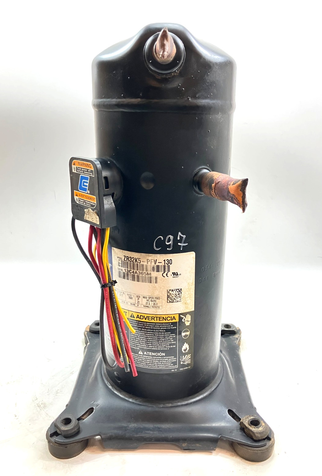 Copeland 2.5 Ton Scroll A/C Condenser Compressor ZR32K5-PFV-130 R-22 used #C97