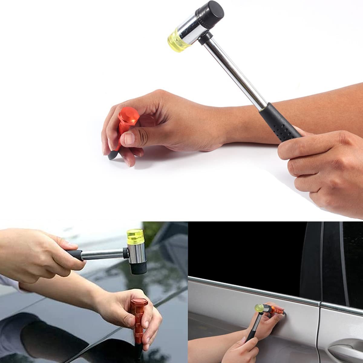 Paintless Dent Repair Tools Kit 12PCS Aluminum Dent Hammer with Knock Down Tool