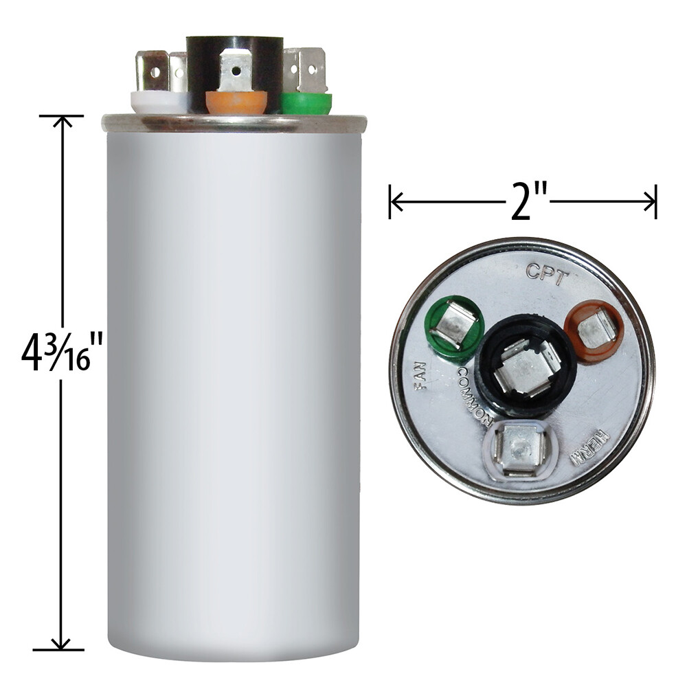 AmRad 30+5 uf/MFD 370-440 VAC volts Round Dual Run Capacitor 50/60 Hz Lot-1