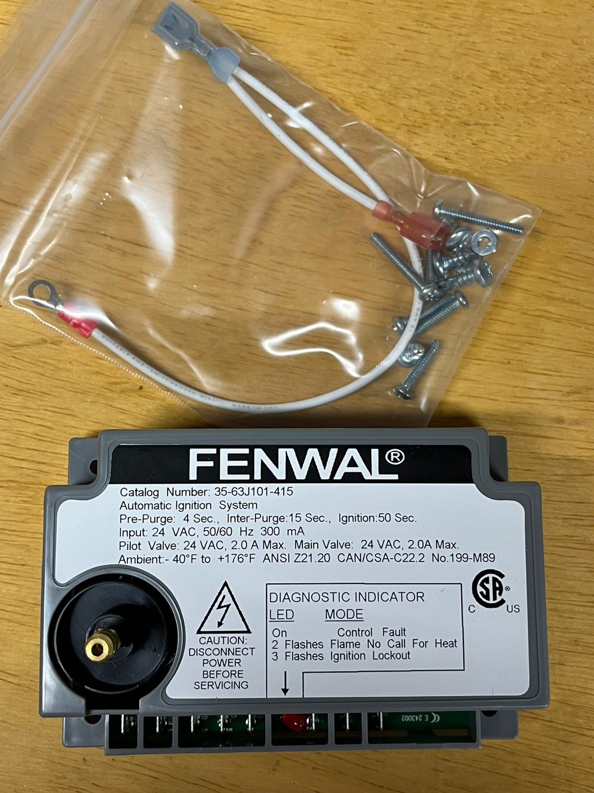 Fenwal Automatic Ignition System Control Module 35-63J101-415 24 VAC