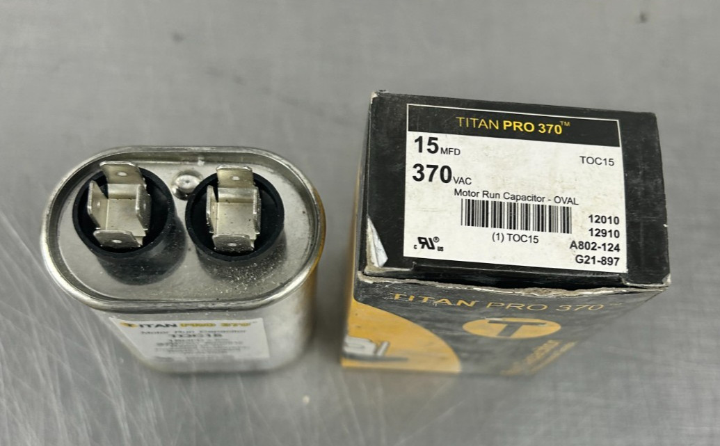 Titan PRO 370 TOC15 15MFD 370 VAC 60/50HZ Motor Run Capacitor HVAC NEW