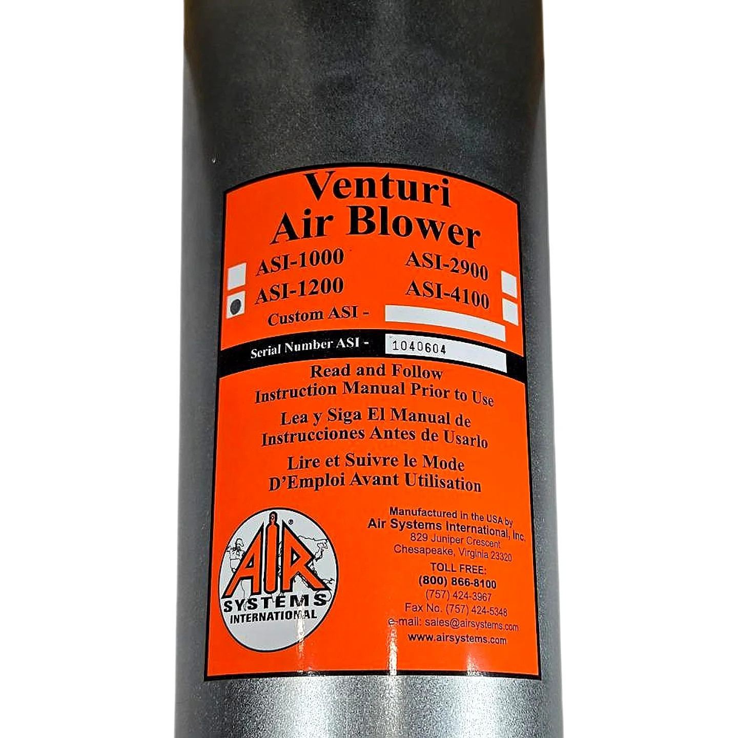 Air Systems ASI-1200 1/2 in NPT 140 PSI Pneumatic Venturi Air Blower