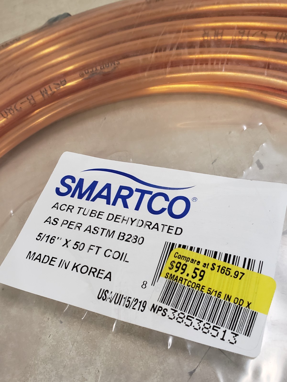 SMARTCO ACR TUBE DEHYDRATED 3/4” X 50 FT