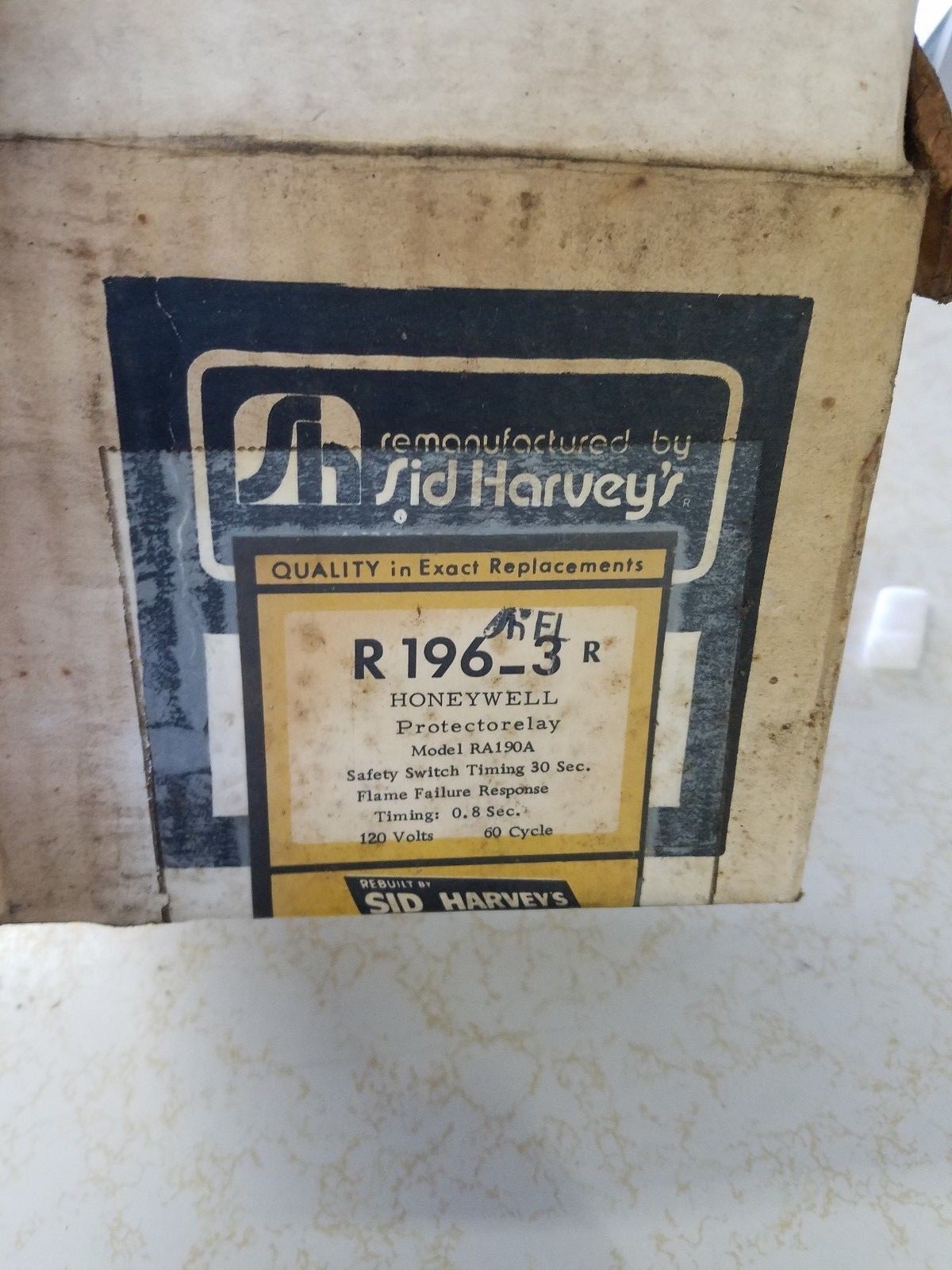 Honeywell Sid Harveys Remanufactured RA190B R196-3R BURNER PROTECTORELAY