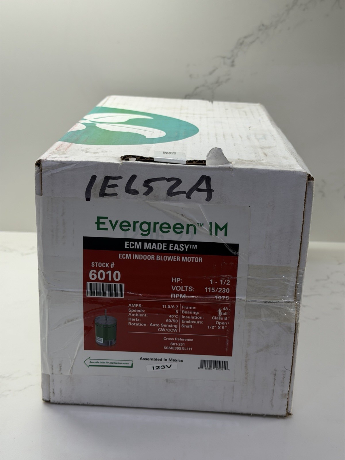 GENTEQ EVERGREEN 6010 Replacement Blower Motor 1 1/2 HP, 115/230V NEW