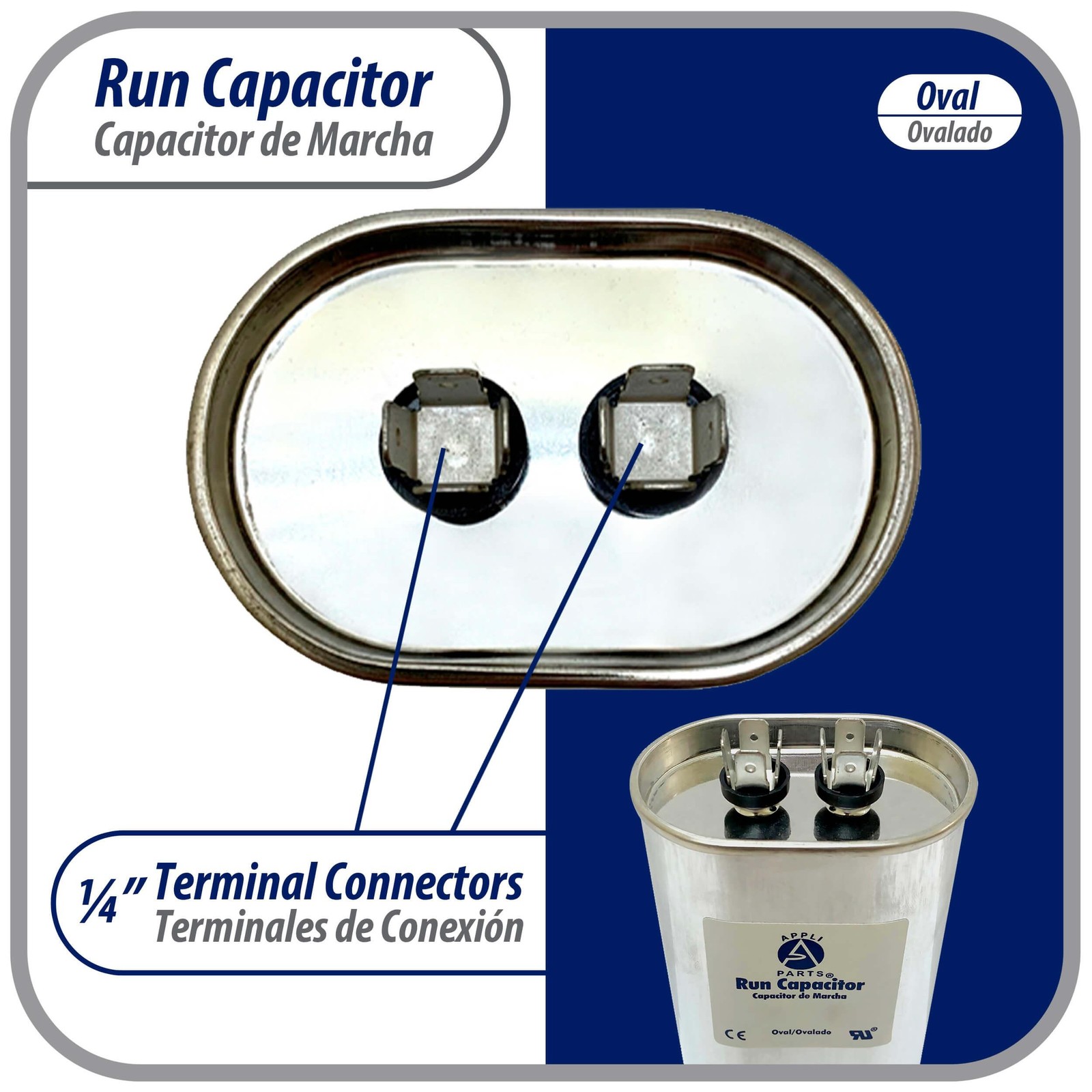 Appli Parts Run Capacitor for ac 15 Mfd uF (microfarads) 370 VAC or 450 VAC CBB6