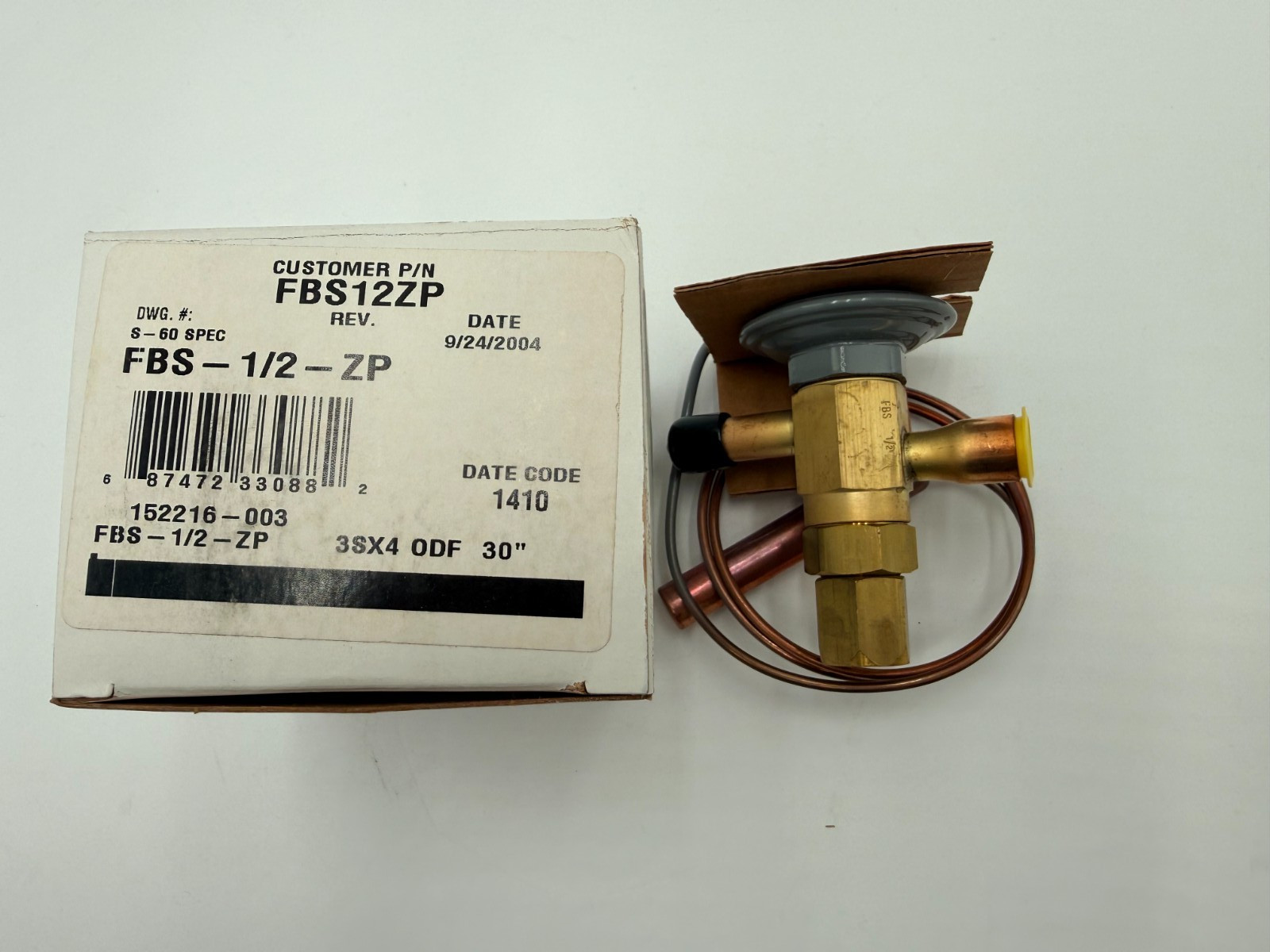 OMNITEAM /EXPANSION VALVE OEM PARTS FBS-1/2-ZP – 1/2 X 3/8 NEW TXV -R404A