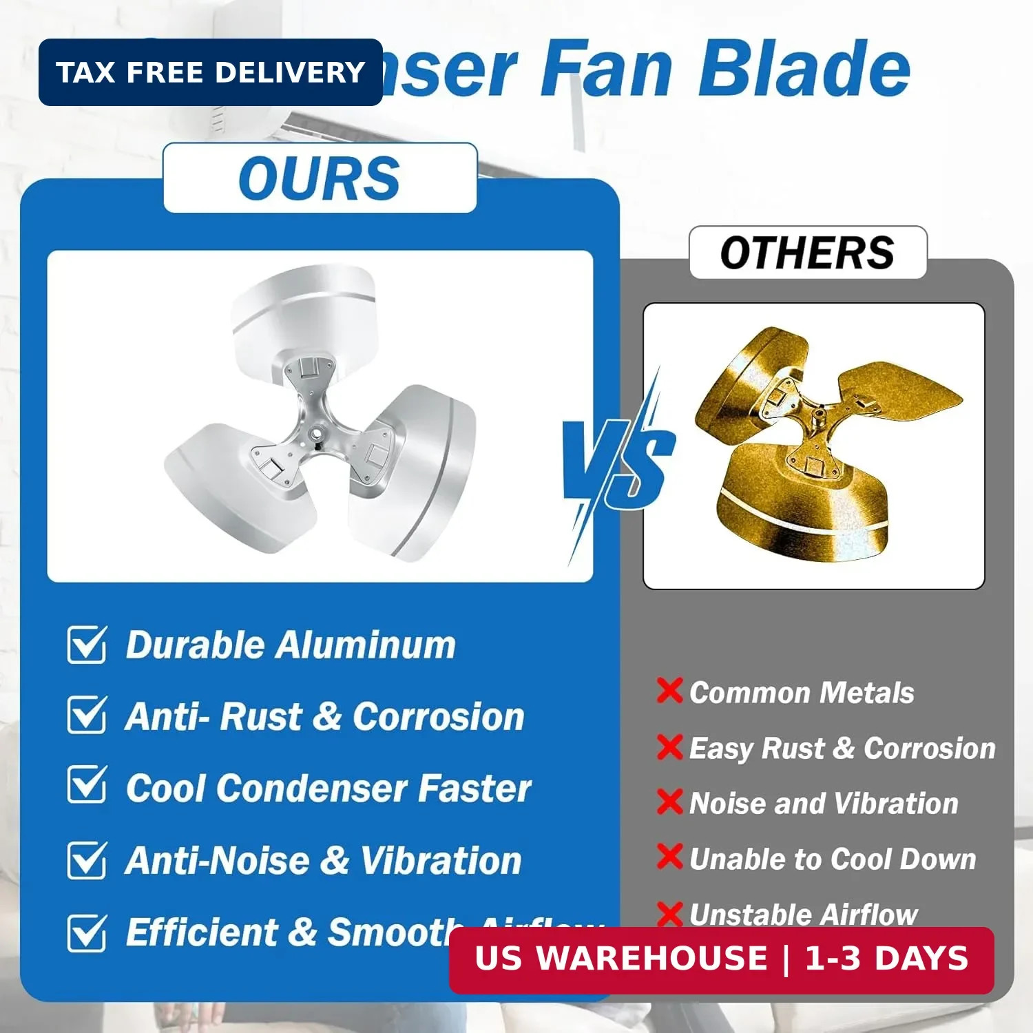 98M18 Condenser Fan Blade Compatible with Lennox Condensers, 3 x 18in CCW HVAC F