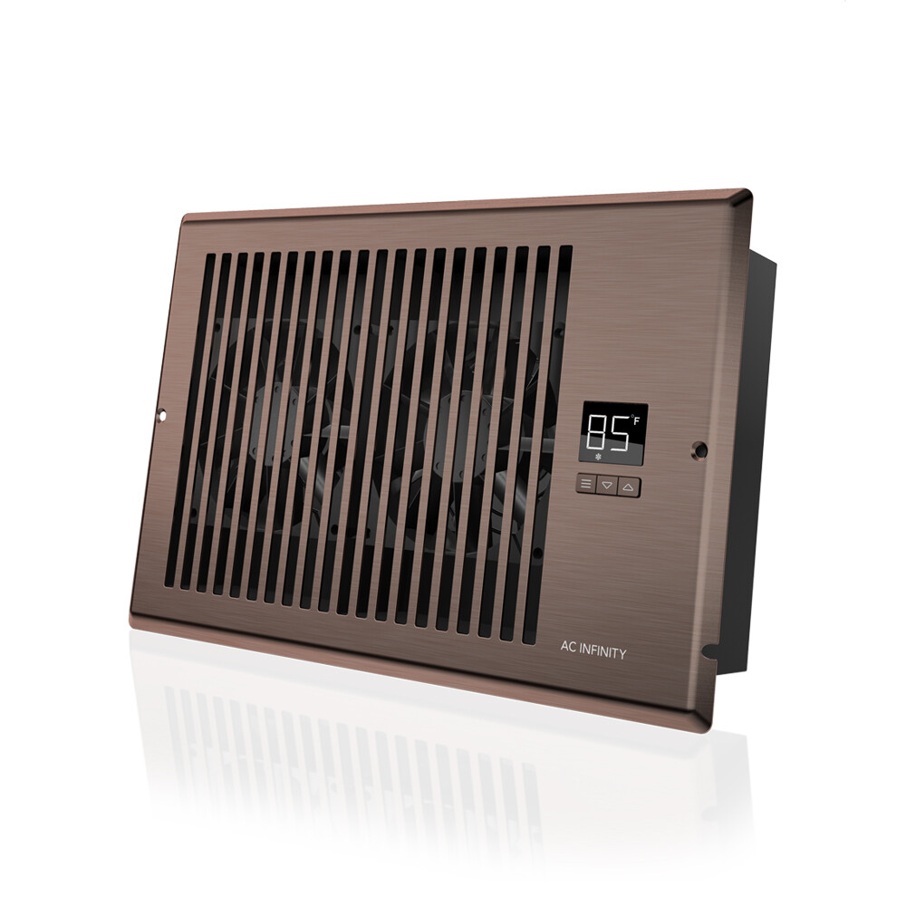 AIRTAP T6, Quiet Register Booster Fan, Heating / Cooling 6 x 10” Registers Brown