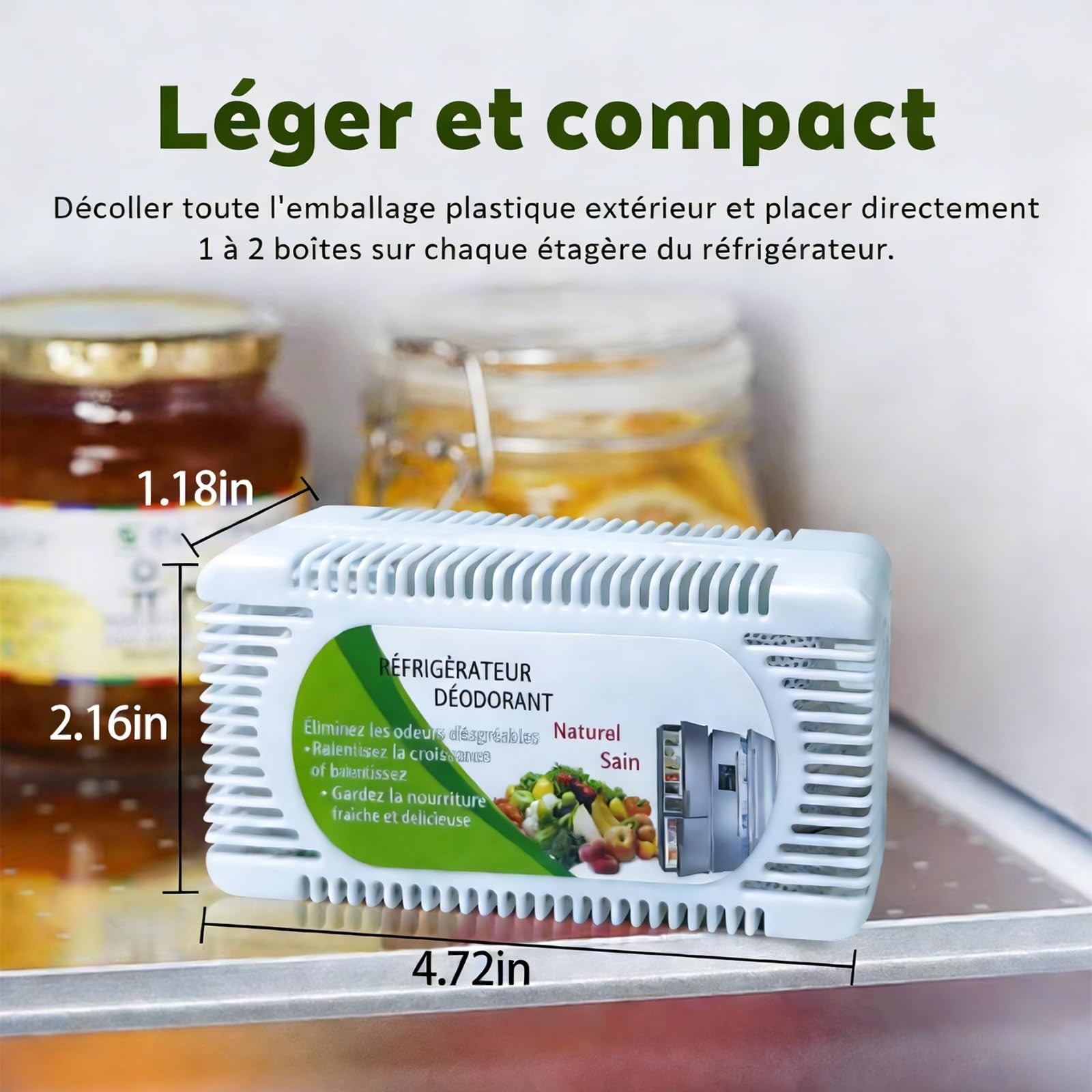 6 Pack Fridge Deodorizer, Refrigerator and Freezer 1 Count (Pack of 6), White