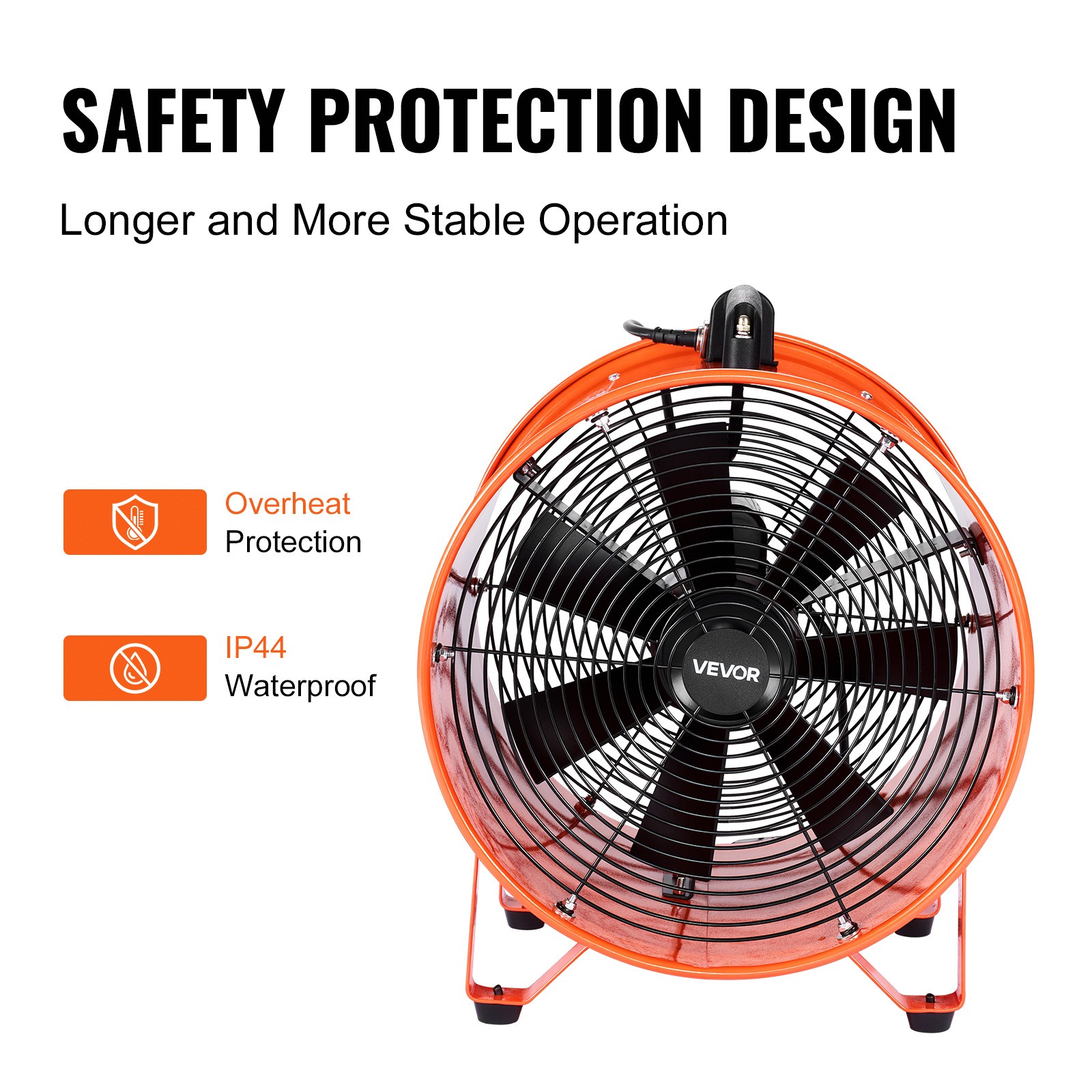VEVOR 16″ Extractor Fan Blower Portable 5m Duct Hose Ventilator Industrial