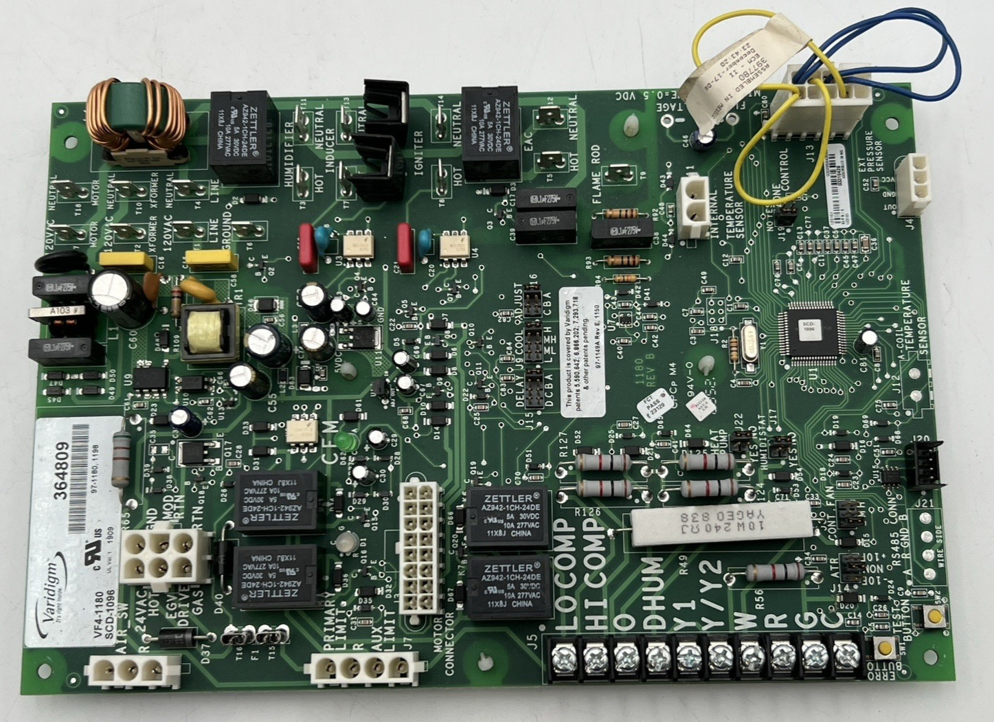 VARIDIGM 364809, VF4-1180, 97-1149A, SCD-1096 FURNACE CIRCUIT CONTROL BOARD #2