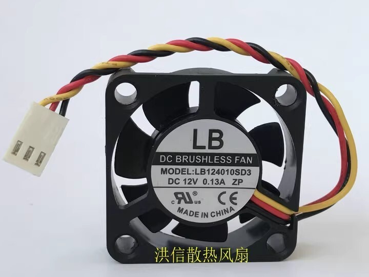 LB LB124010SD3 DC12V 0.13A 40*10MM 3-Pin Mute Cooling Fan