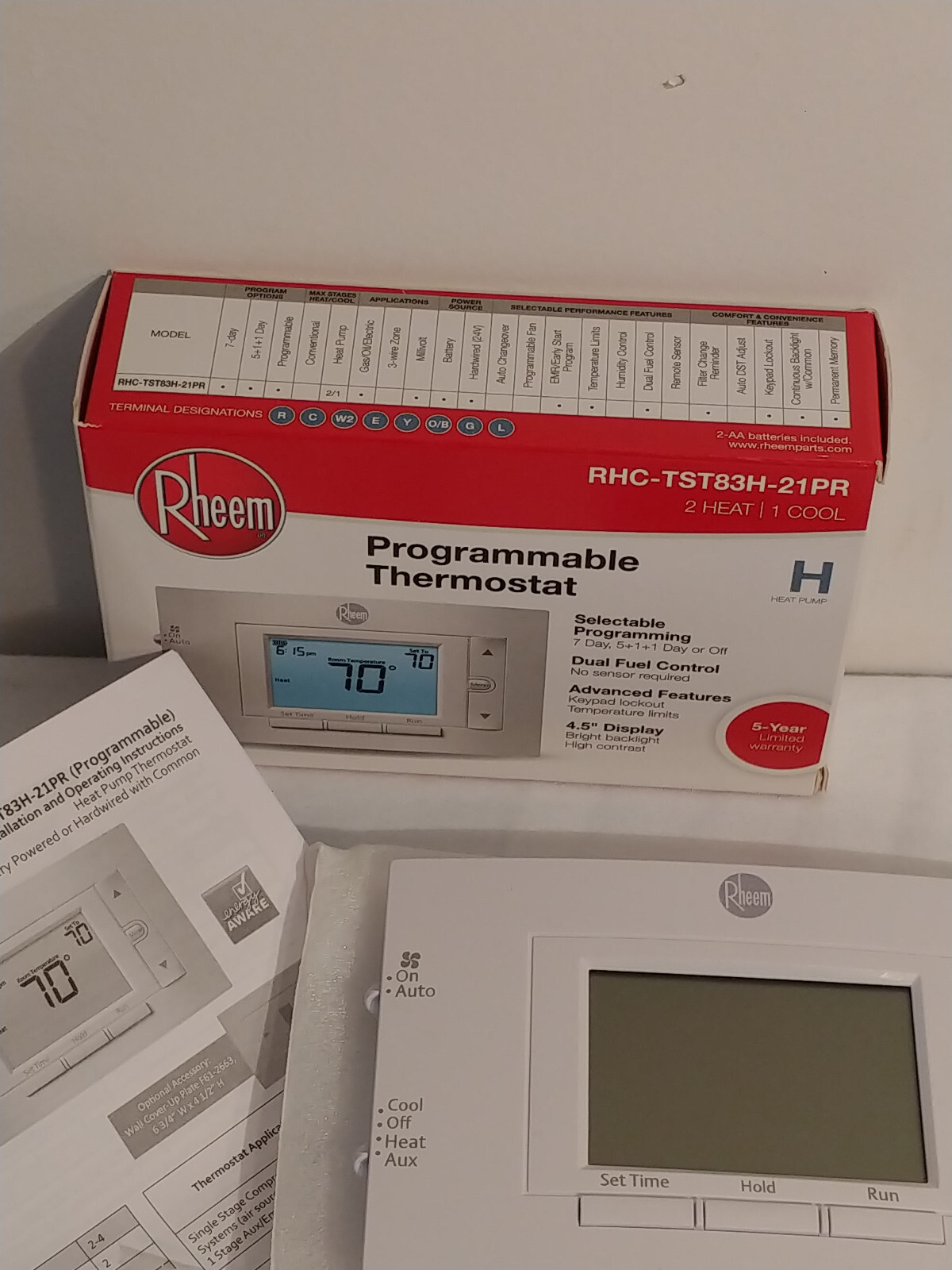 Rheem Thermostat – 2H/1C Programmable – RHC-TST83H-21PR