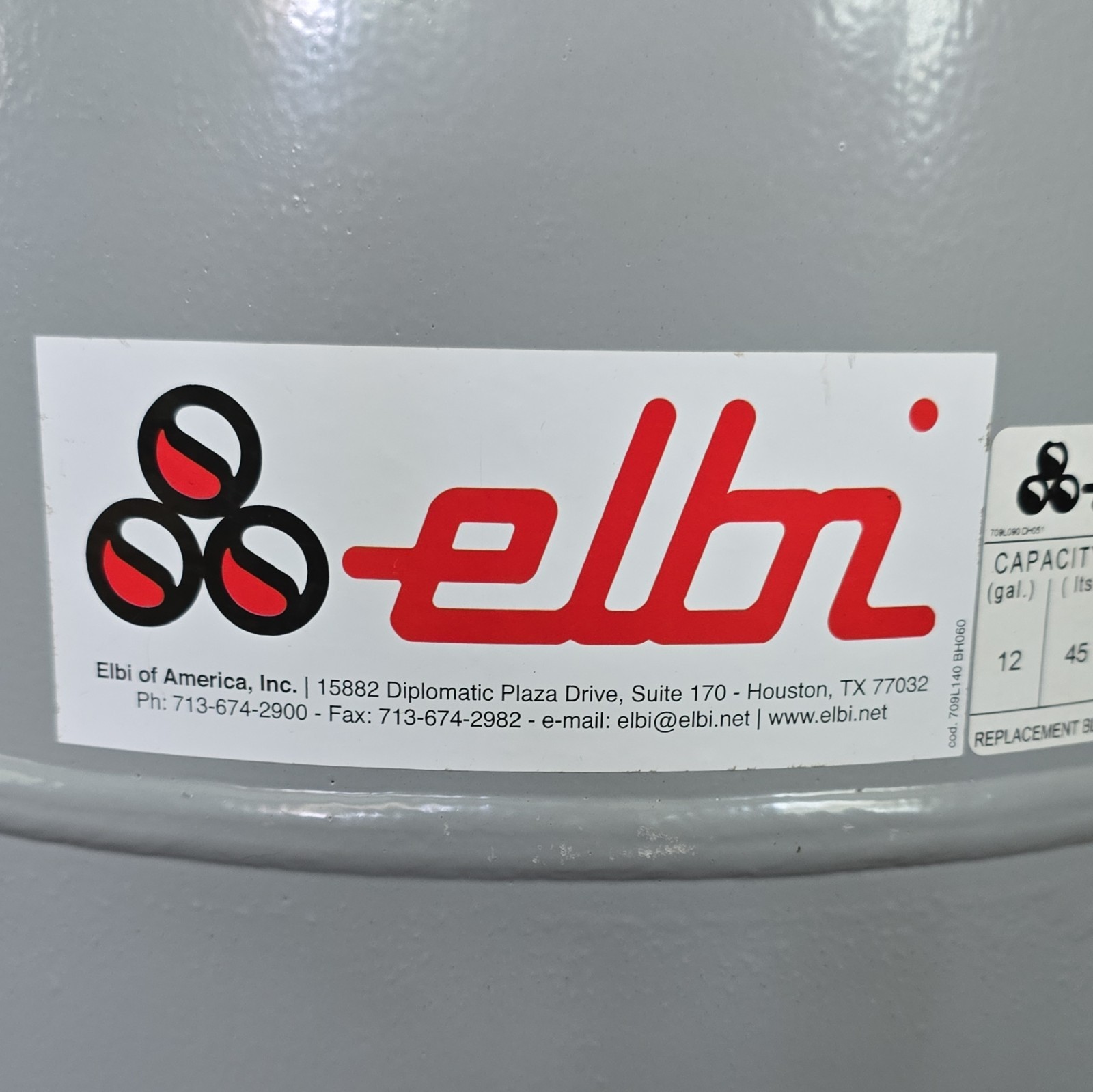 Elbi DTS/DTL Boiler Thermal Expansion Tank 12 gal 150 PSI Gray
