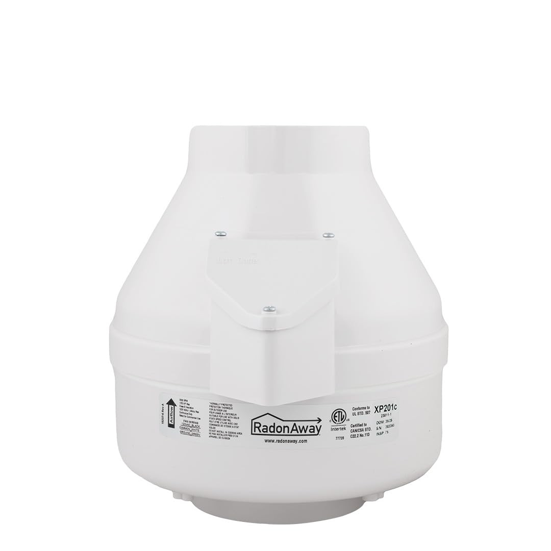 RP145C Radon Fan P/N 23030-1 Inlet/Outlet Diameter of 4.5
